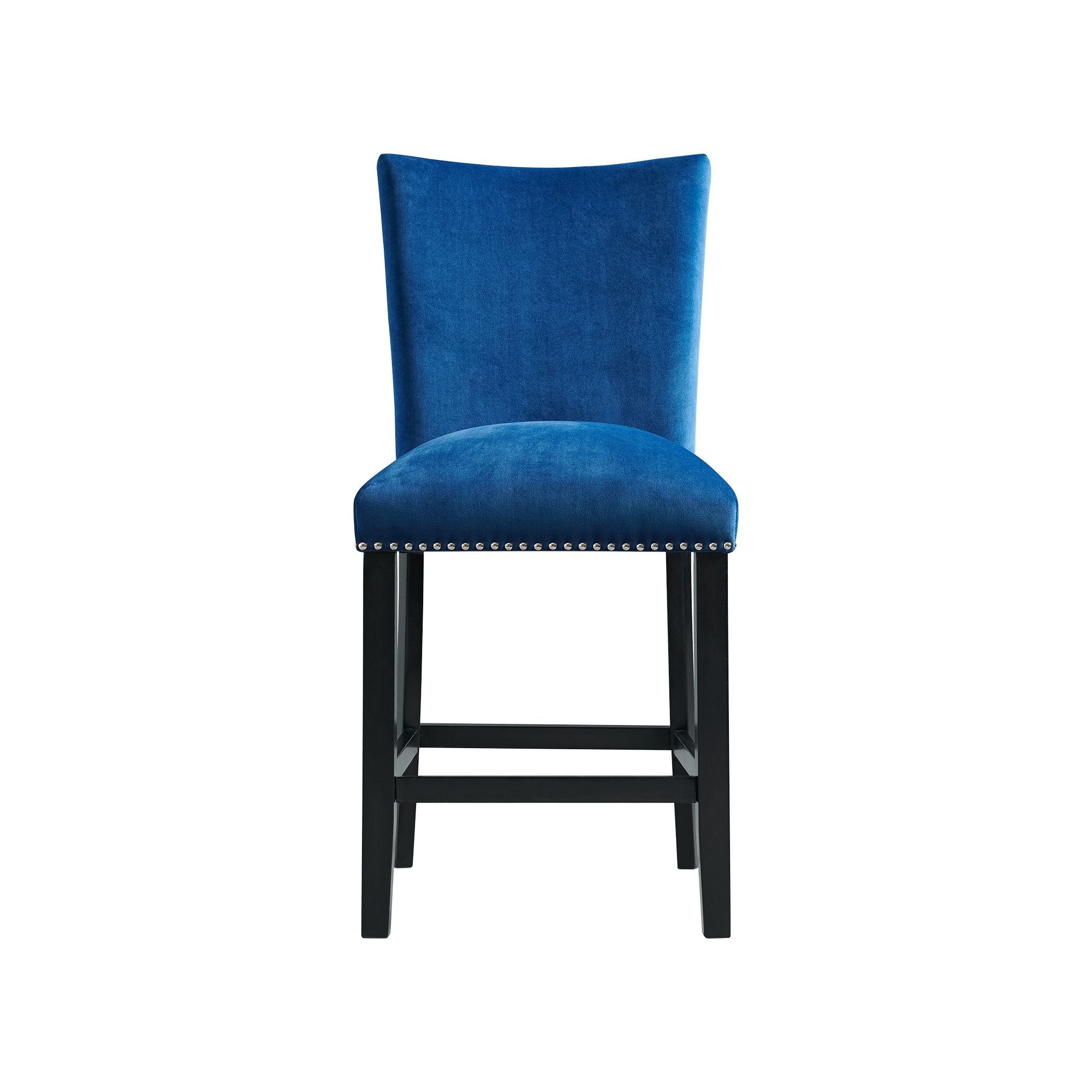 Francesca - Velvet Counter Height Chair (Set of 2) - Blue