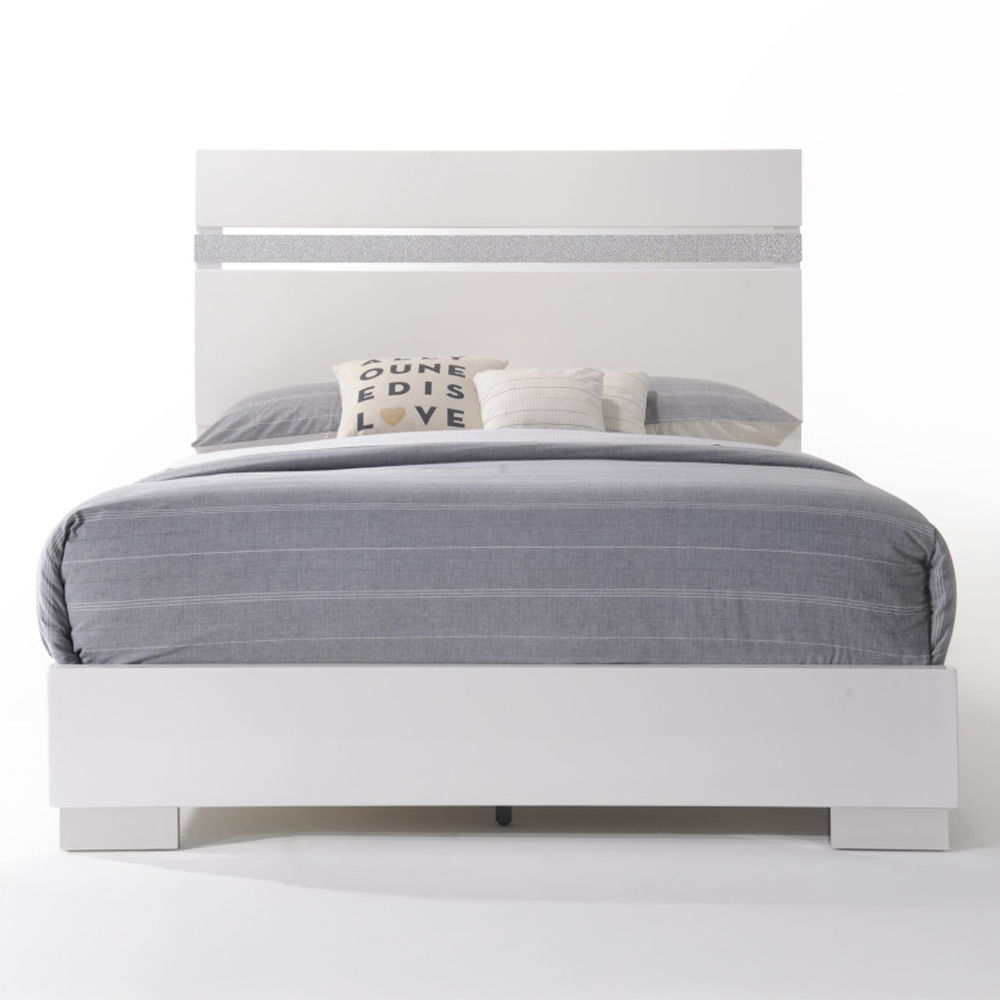 Naima II - Queen Bed - White High Gloss, white, view 2