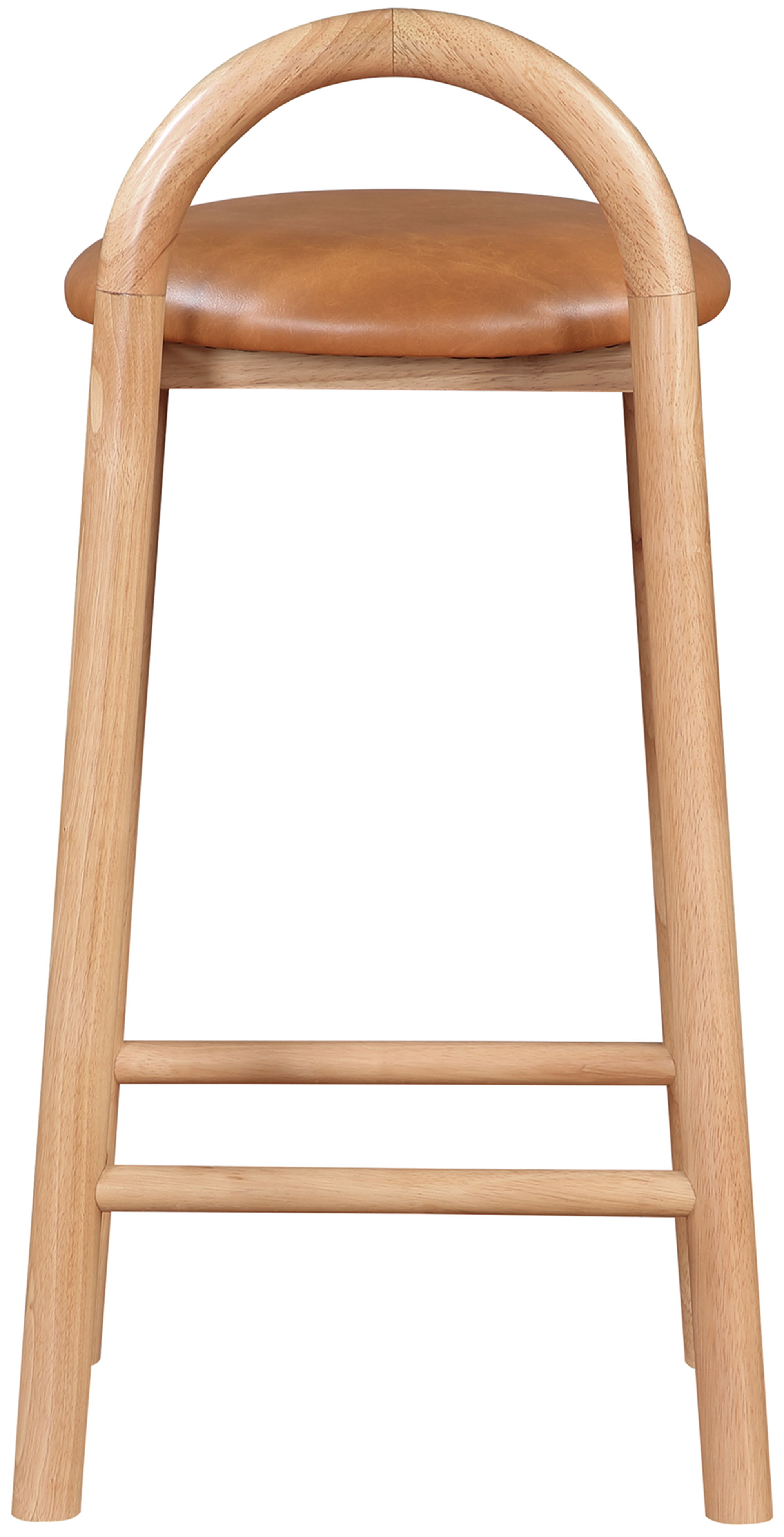Calvin - Stool With Natural Base - Cognac