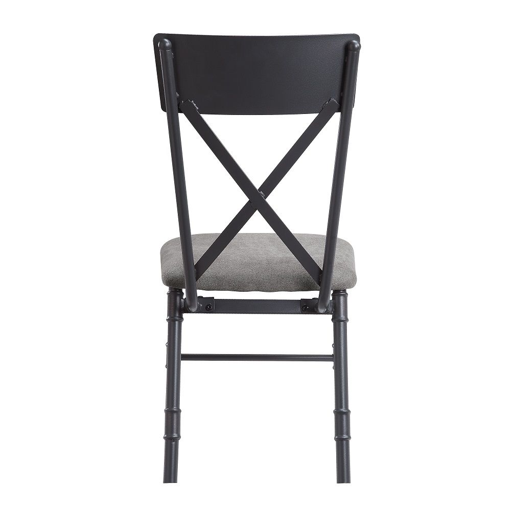 Edina - Side Chair (Set of 2) - Gray Fabric, Oak & Sandy Black, dark gray, view 3