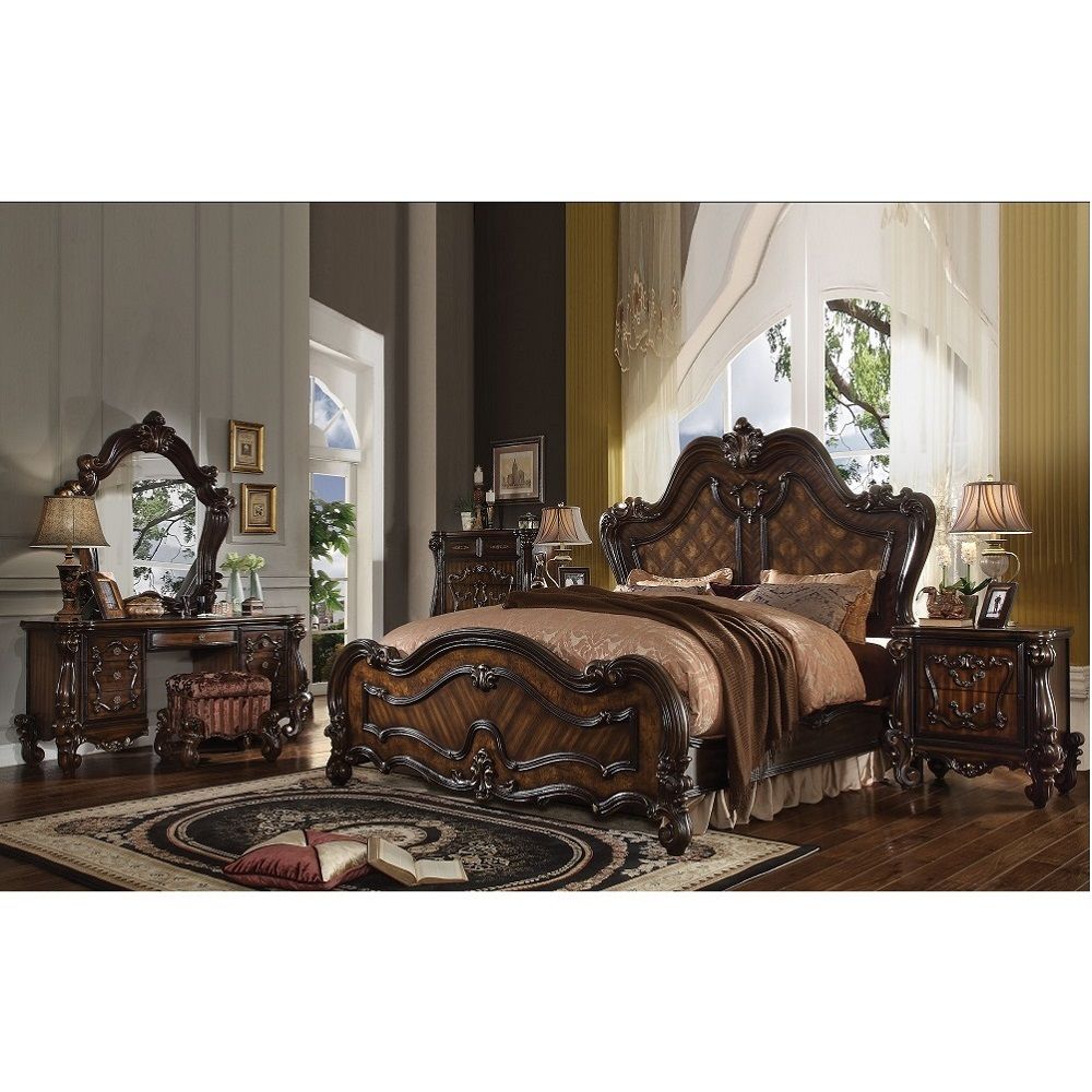 Versailles - Vanity Desk - Cherry Oak, dark brown, view 4