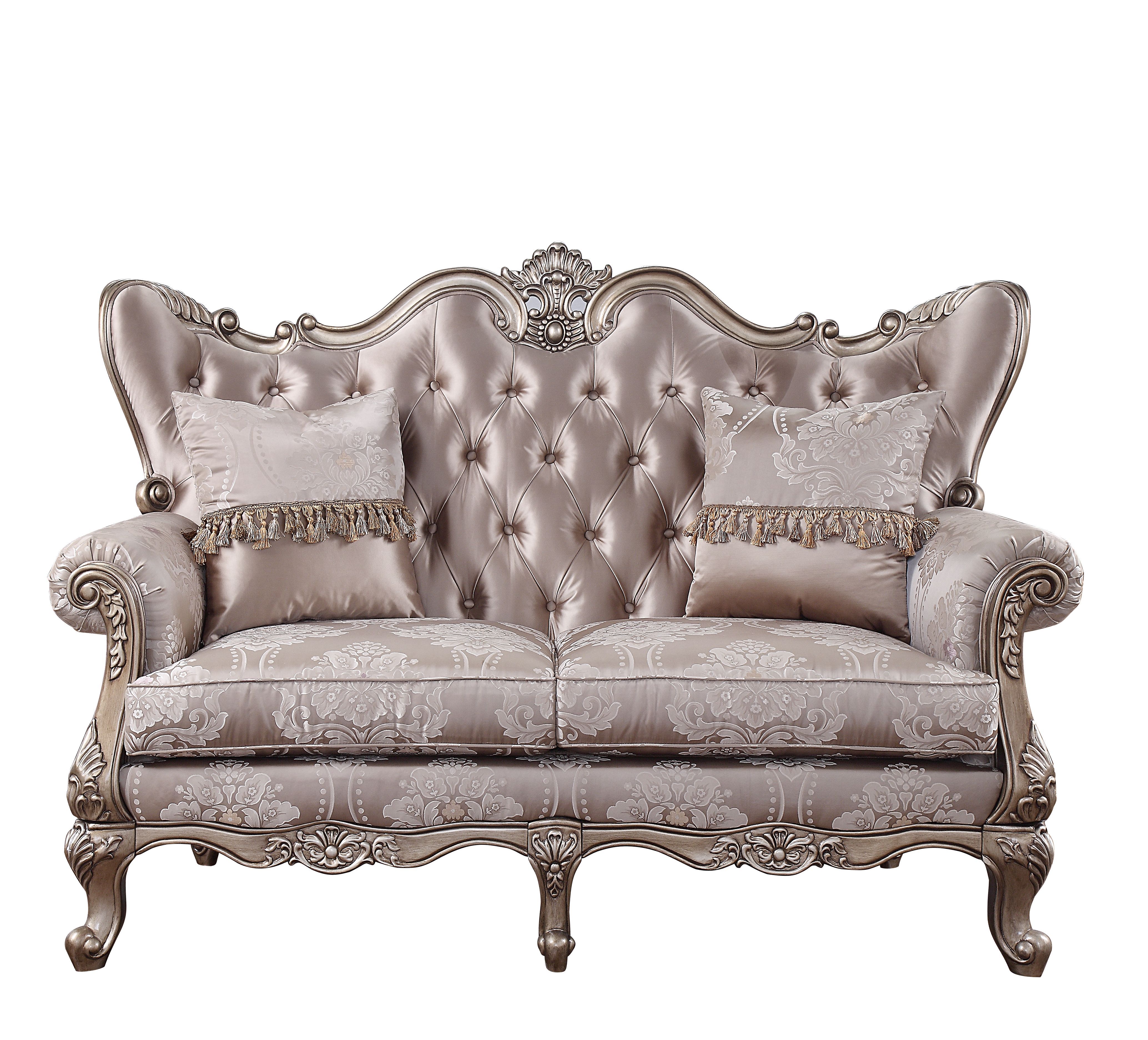 Jayceon - Loveseat With 2 Pillows - Fabric & Champagne, beige, view 3