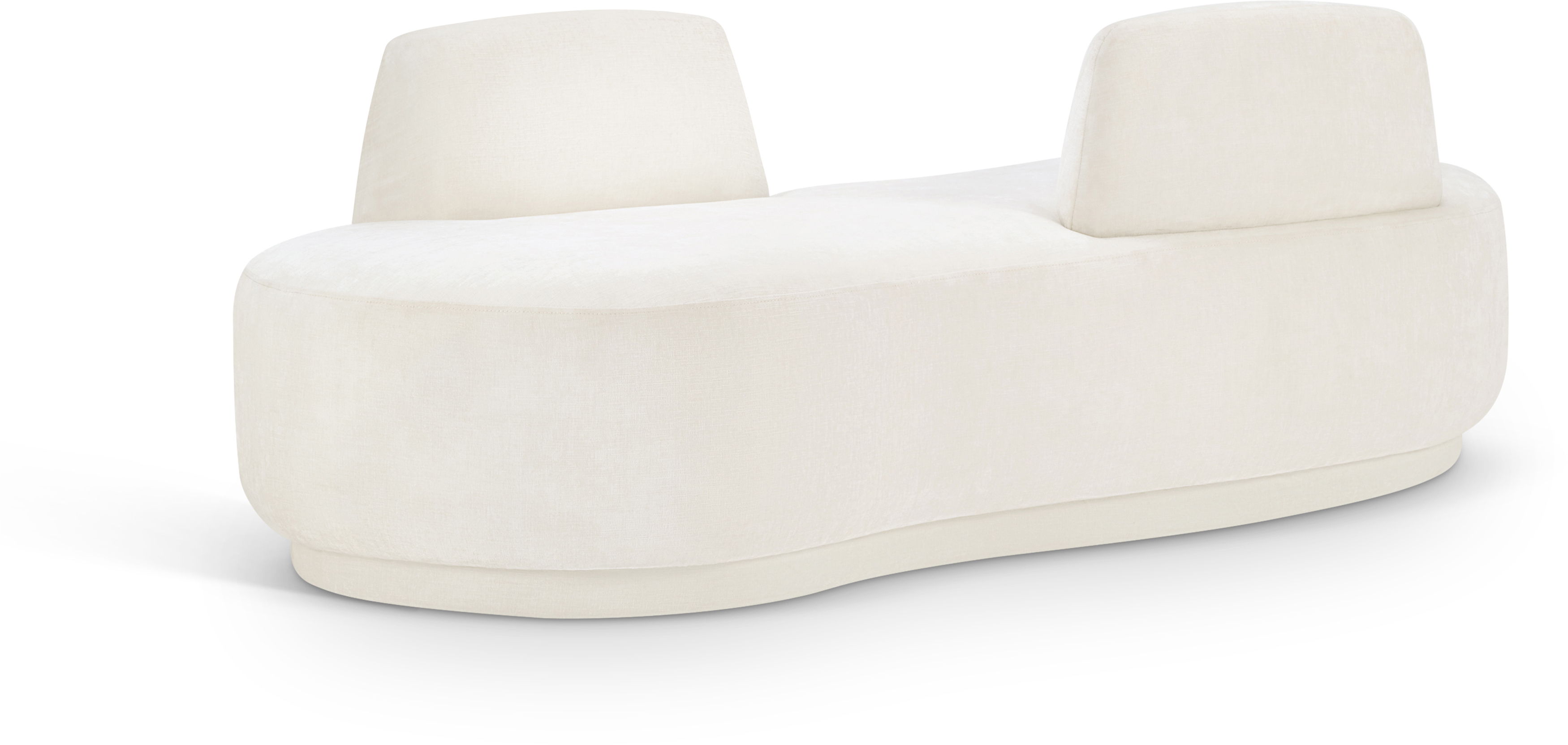 Argyle - Chenille Fabric Chaise / Loveseat - Cream