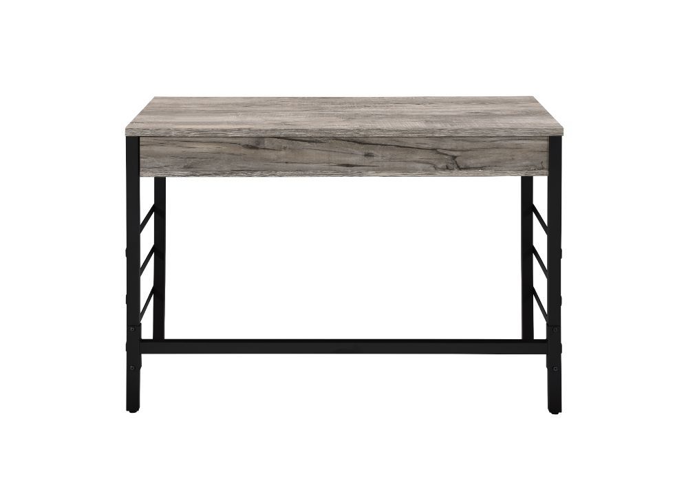 Disho - Writing Desk With USB - Light Weathered Oak & Black, dark gray, view 3