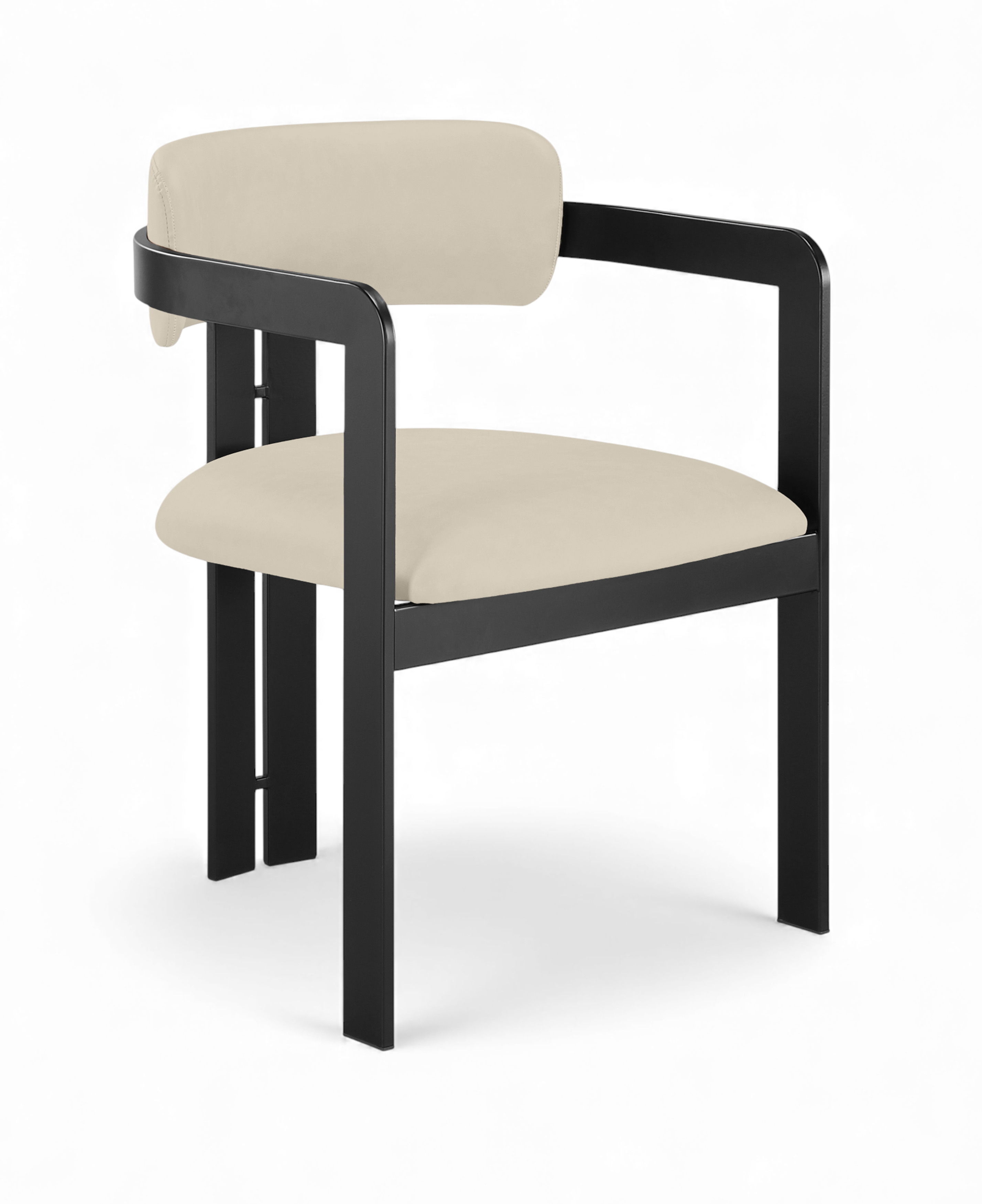 Aurum - Vegan Leather Upholstered Dining Chair (Set of 2) - Beige / Graphite Black