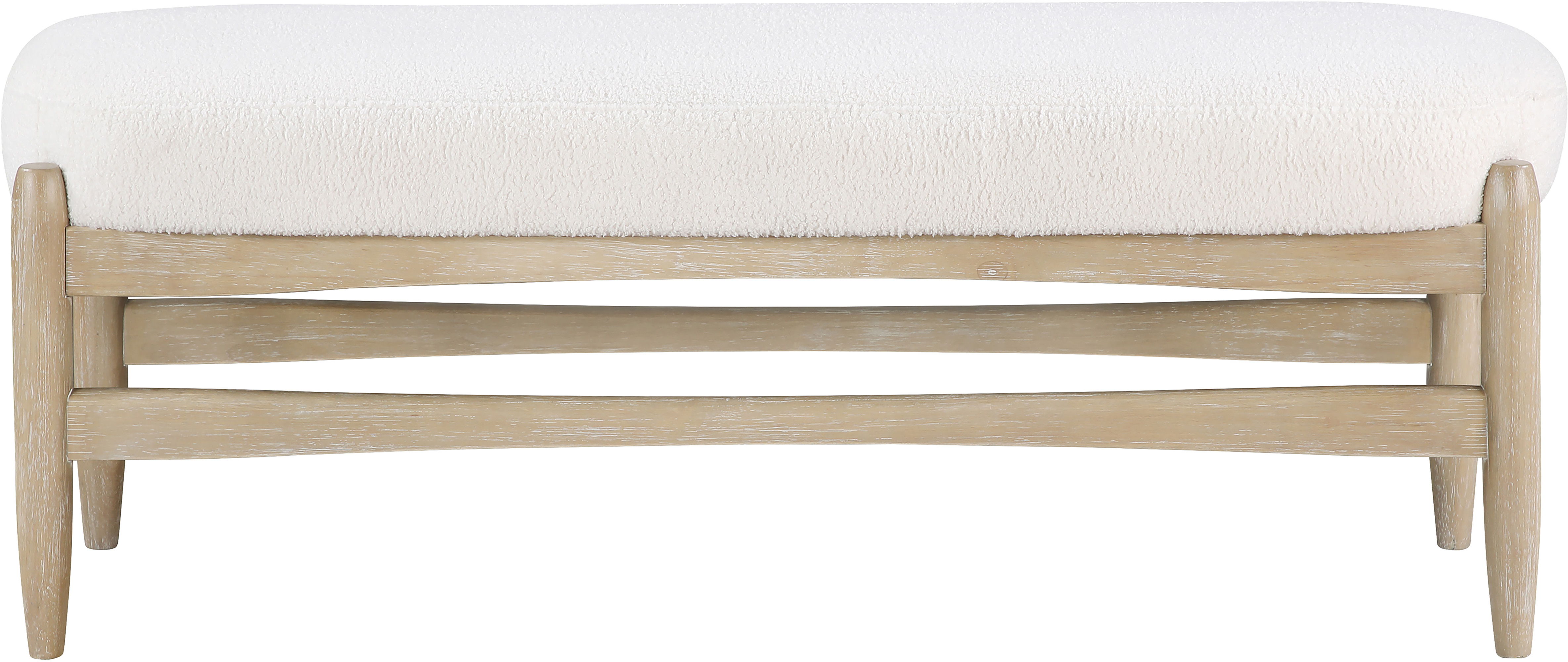 Briar - Faux Sheepskin Upholstered Bench - Cream / Natural