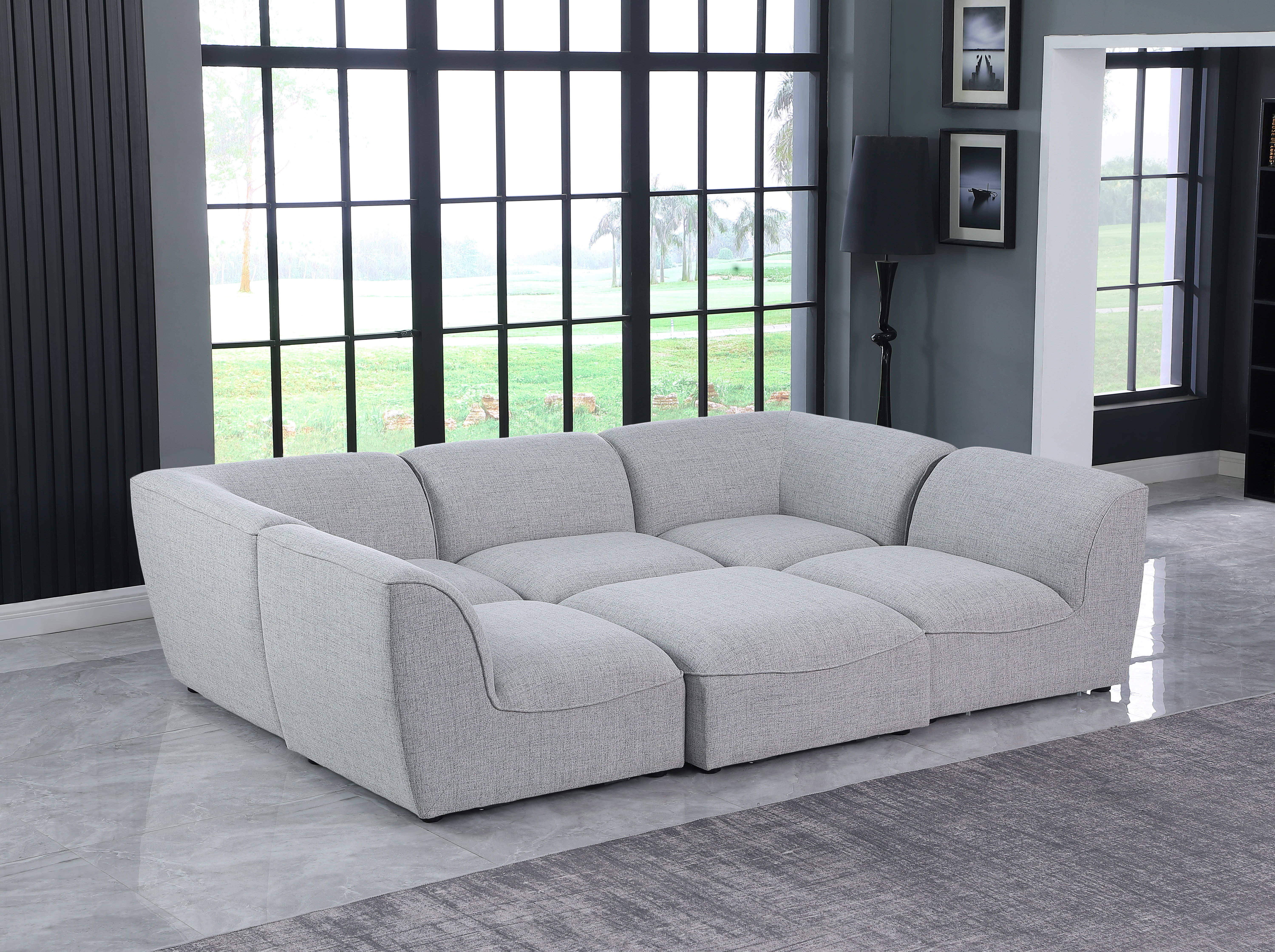 Miramar - 6 Piece Modular Sectional - Gray