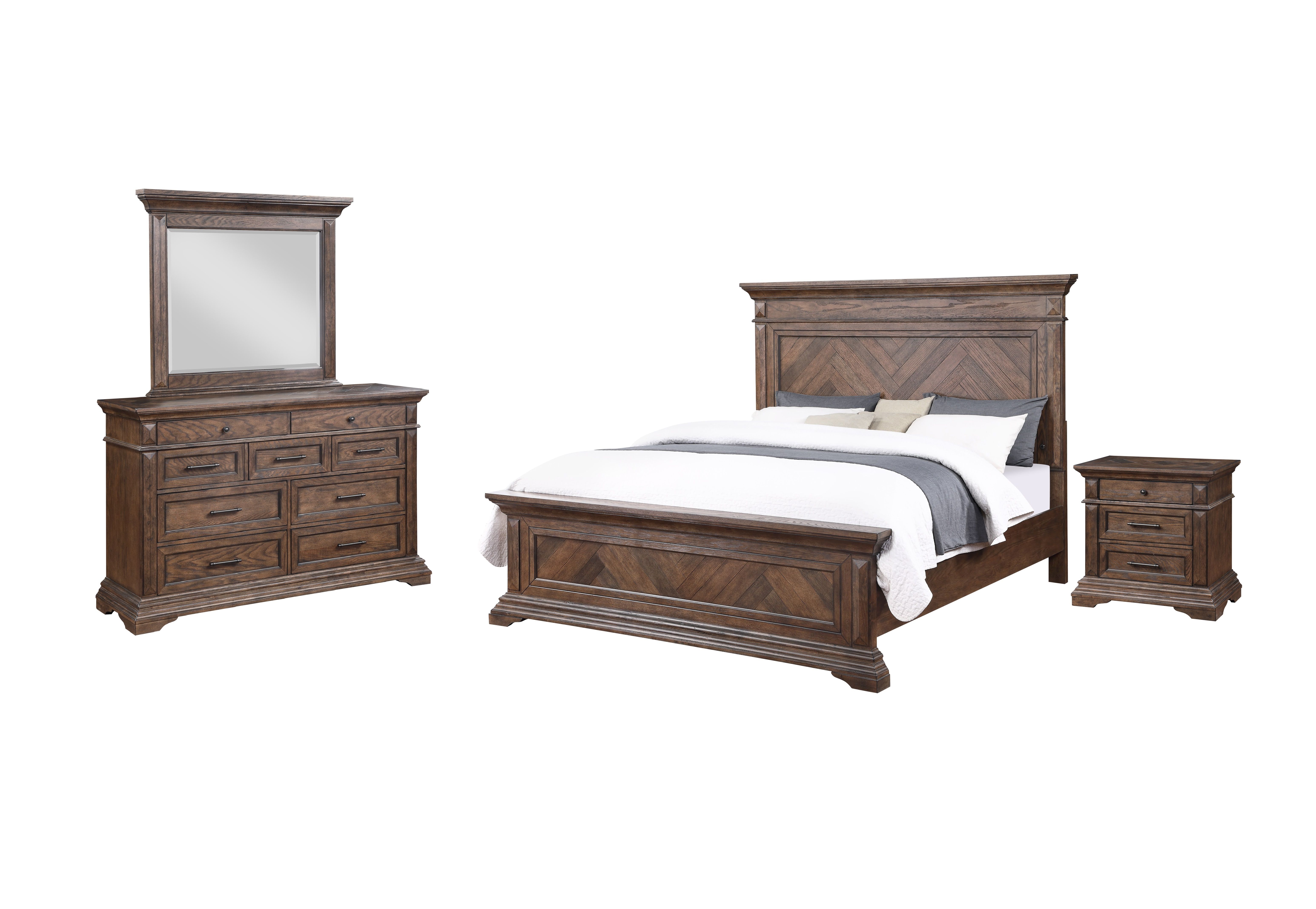 Eastern King · 4 Pc · Bed & Dresser & Mirror & Nightstand
