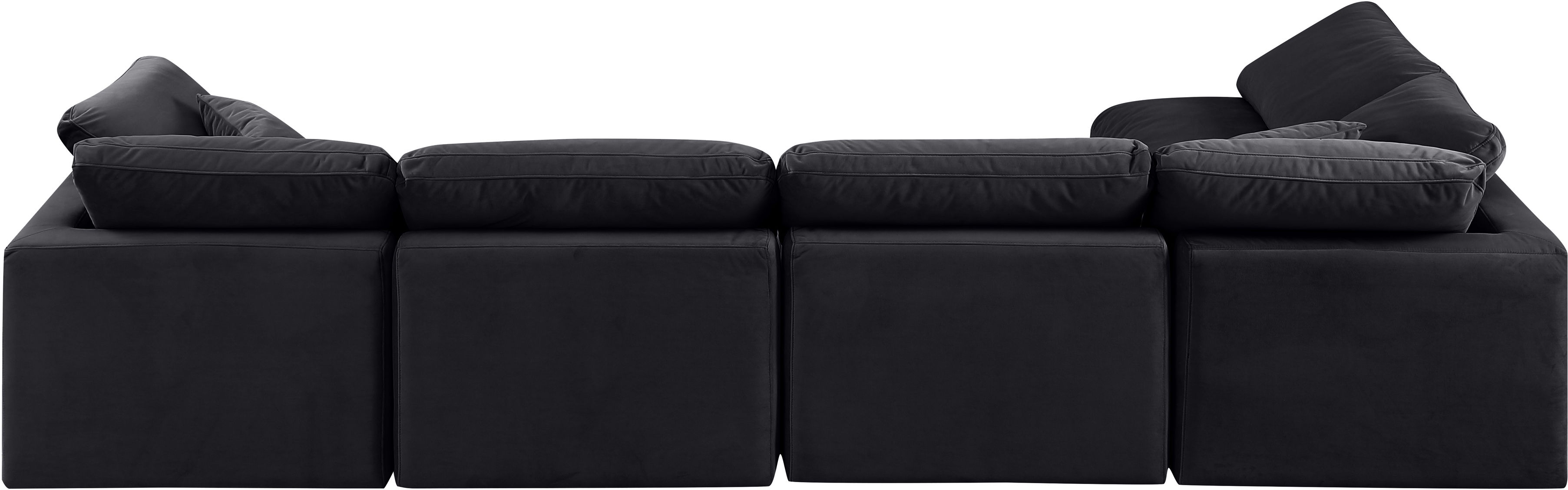 Indulge - Velvet 5 Piece Modular Sectional - Charcoal