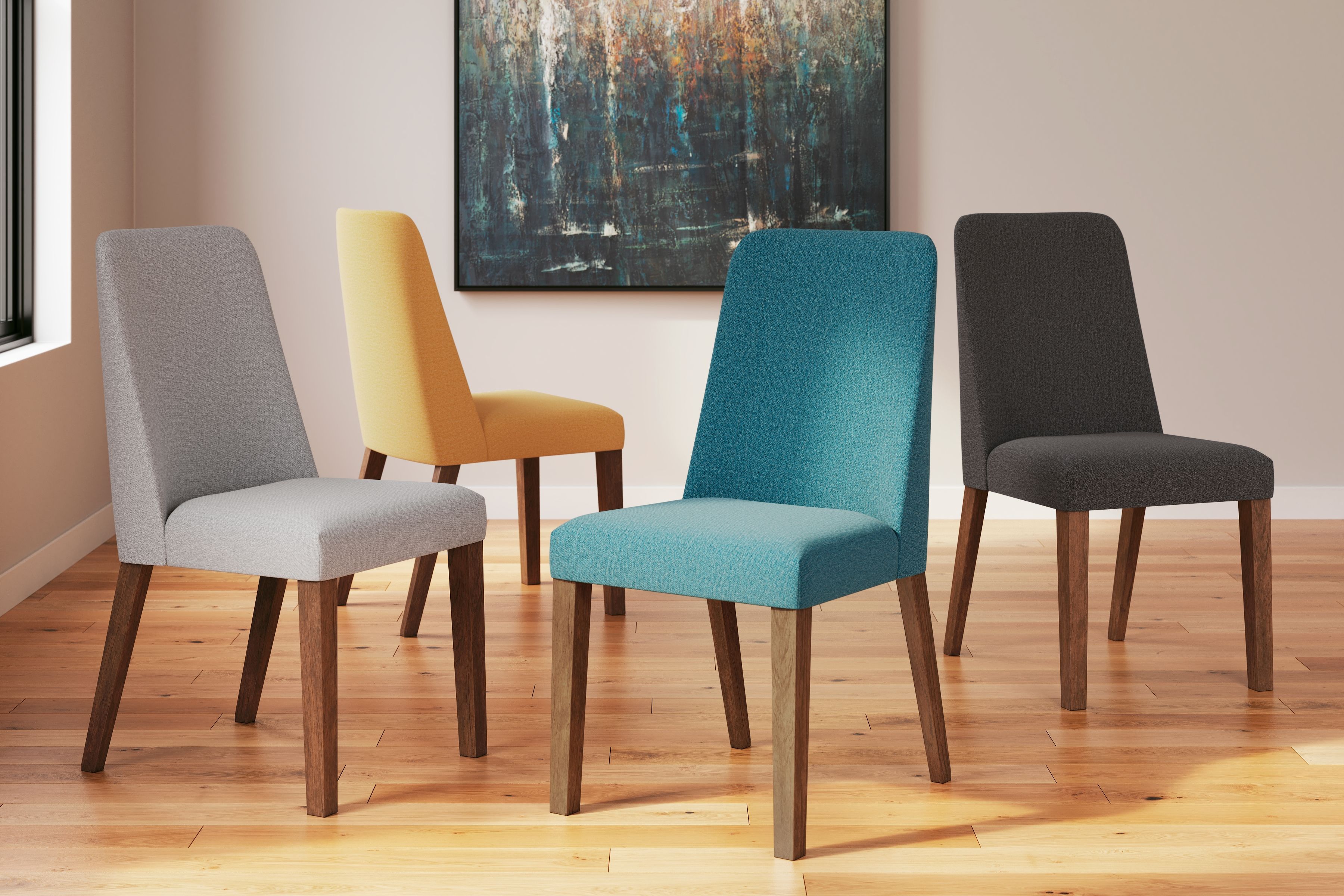 Lyncott - Dining Uph Side Chair (Set of 2) - Charcoal / Brown