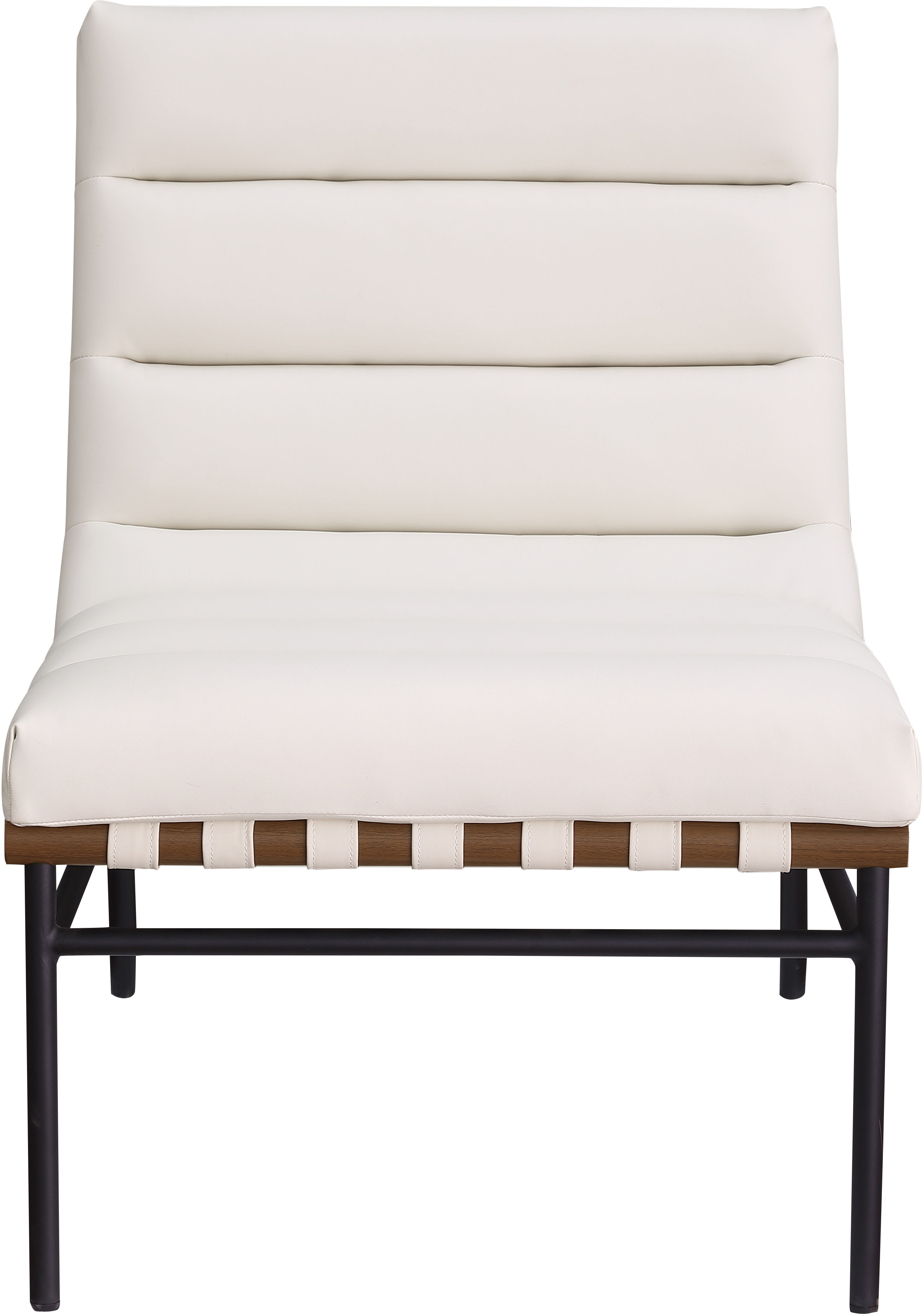 Burke - Faux Leather Accent Chair - Cream