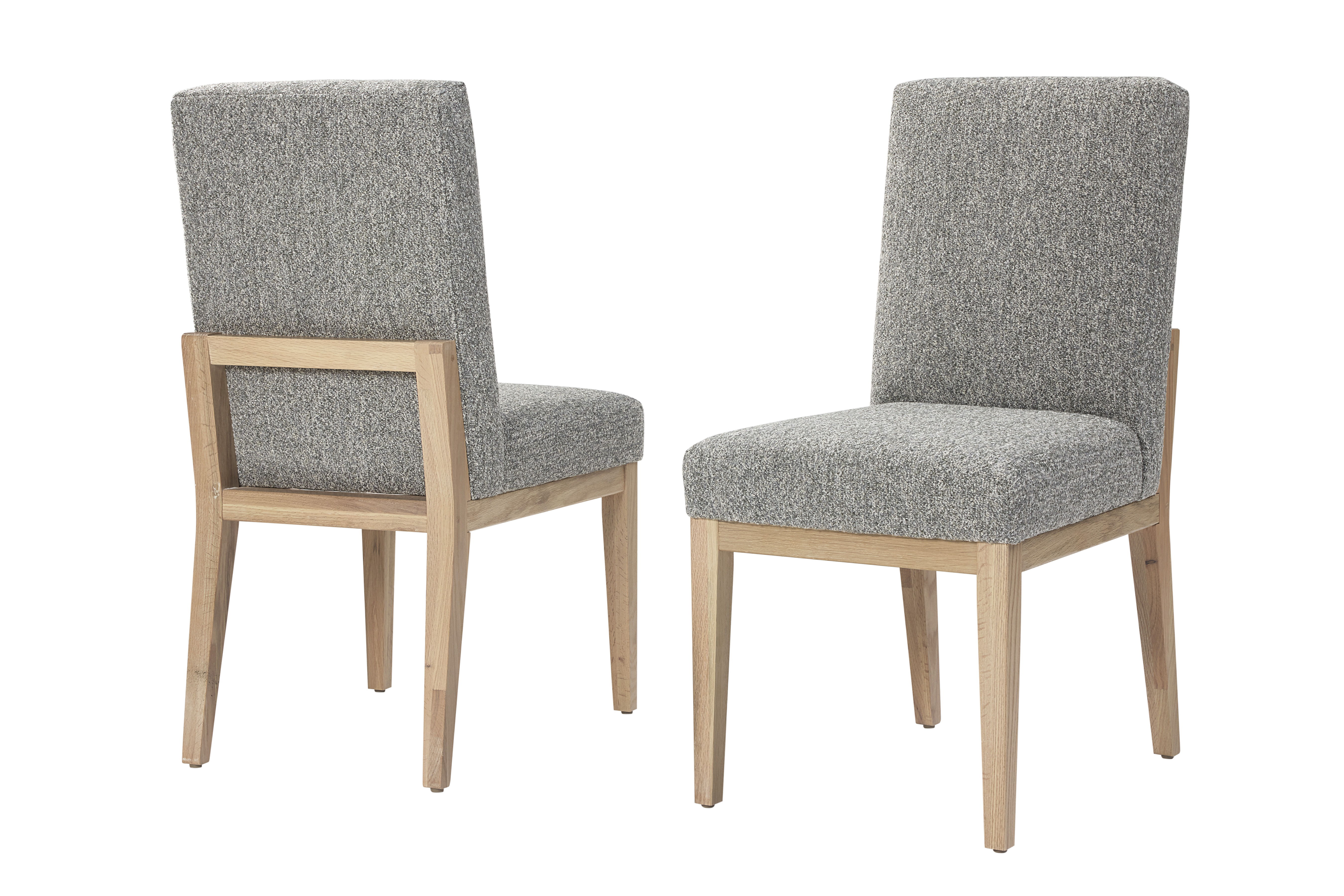 Vaughan-Bassett Dovetail - Upholstered Side Chair With A Charcoal Fabric - Bleached White