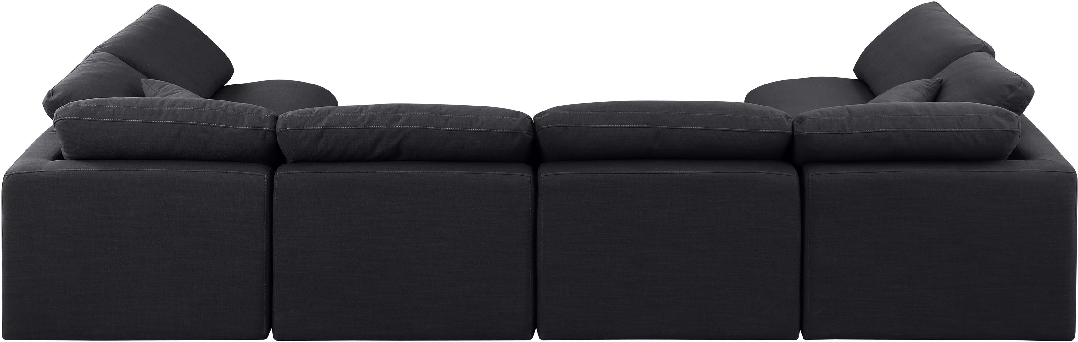 Indulge - Linen 6 Piece Modular U-Shaped Sectional - Black