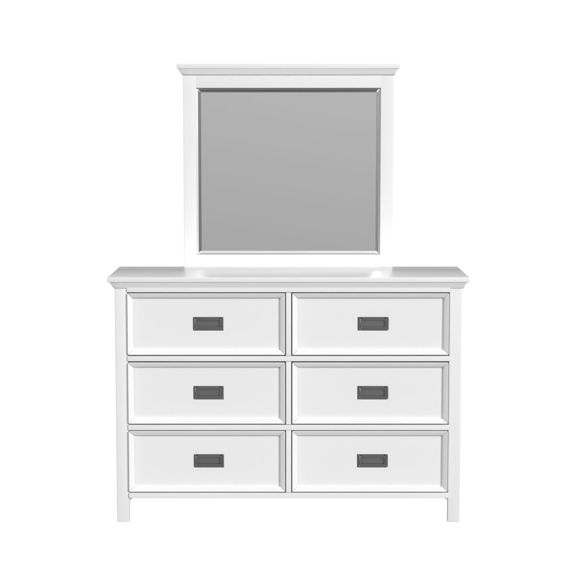 Hampton Kids - Dresser And Mirror Set - White