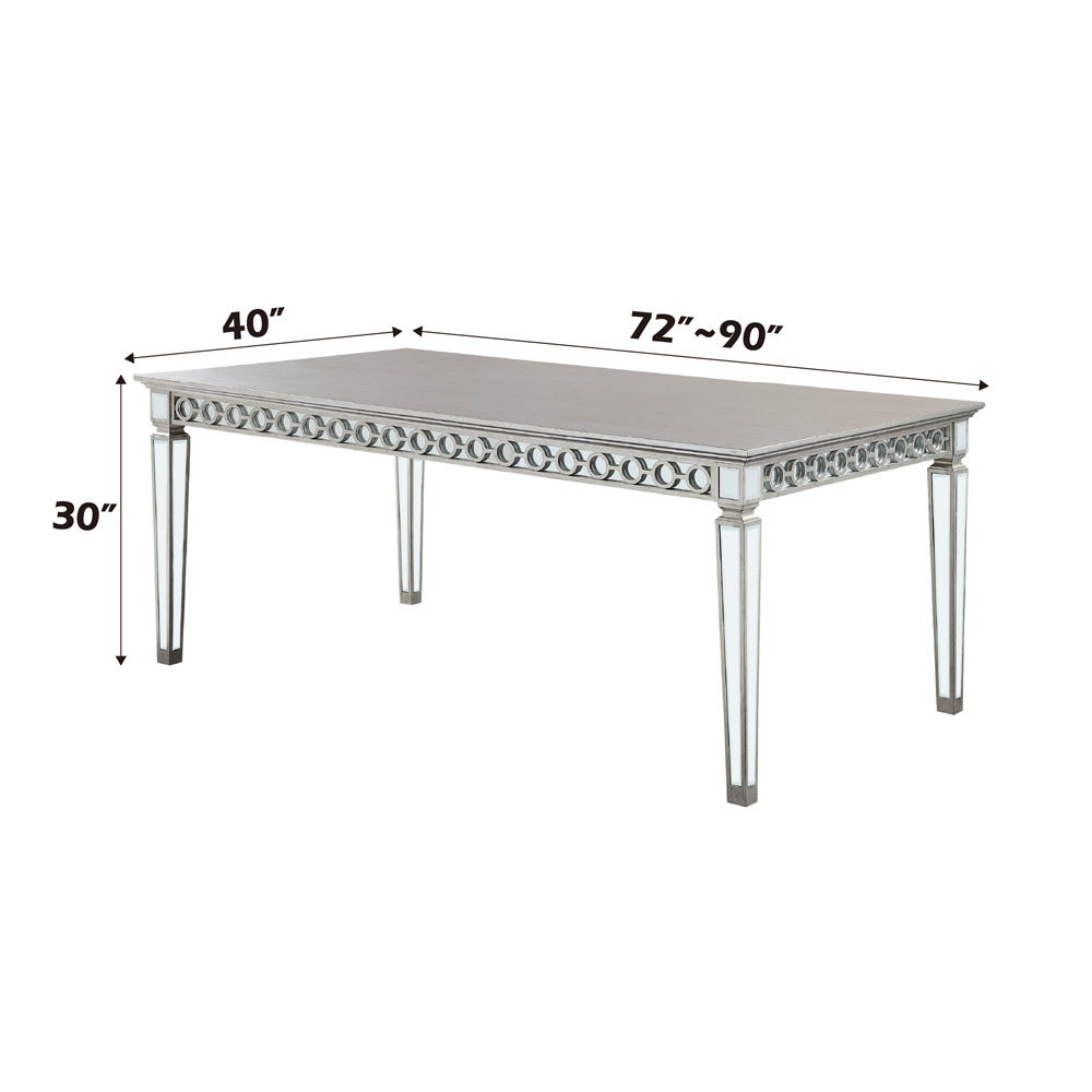 Varian - Dining Table - Mirrored & Antique Platinum, silver, view 4