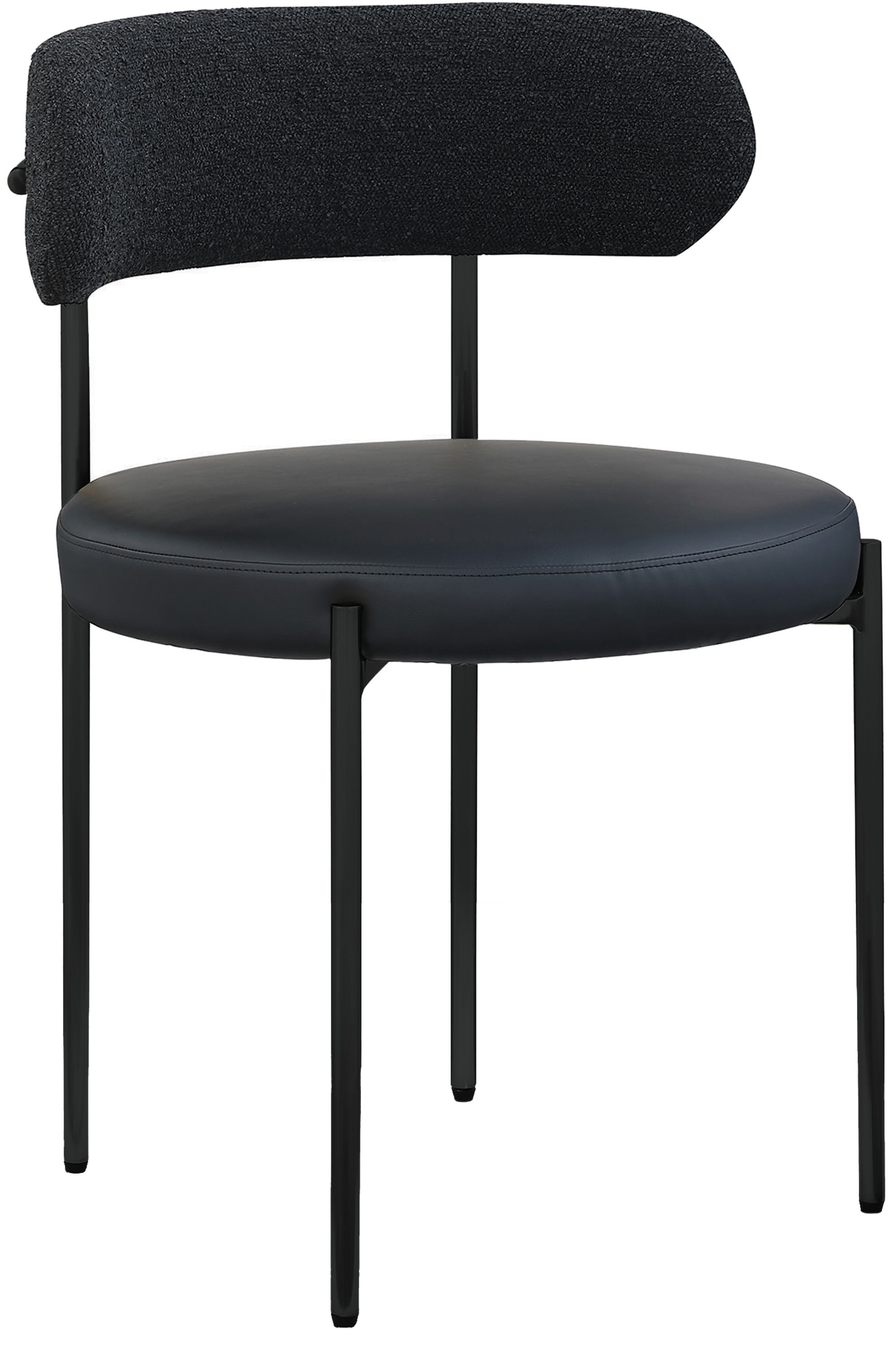 Beacon - Faux Leather Dining Chair With Black Legs (Set of 2) - Black