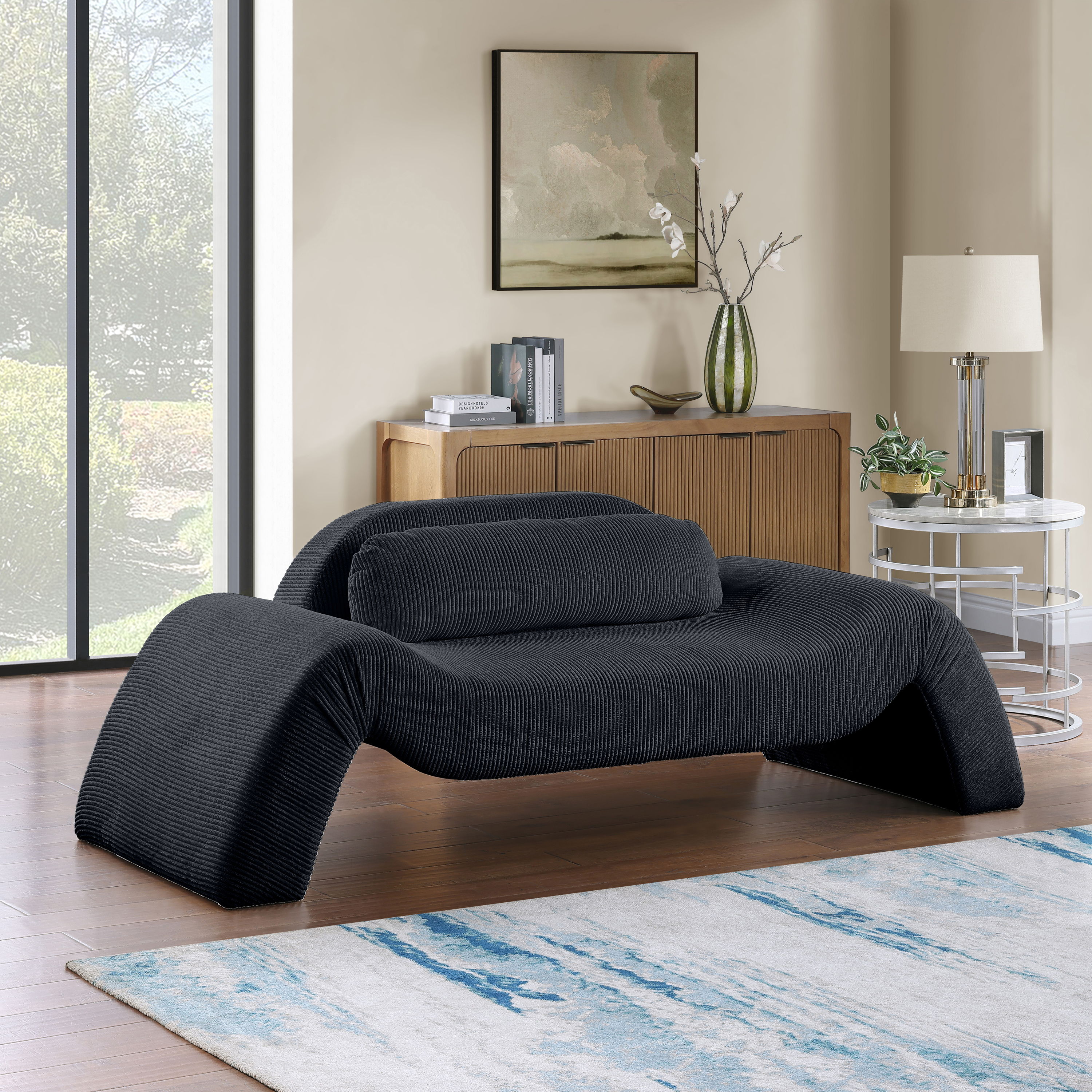 Austin - Corduroy Loveseat - Black
