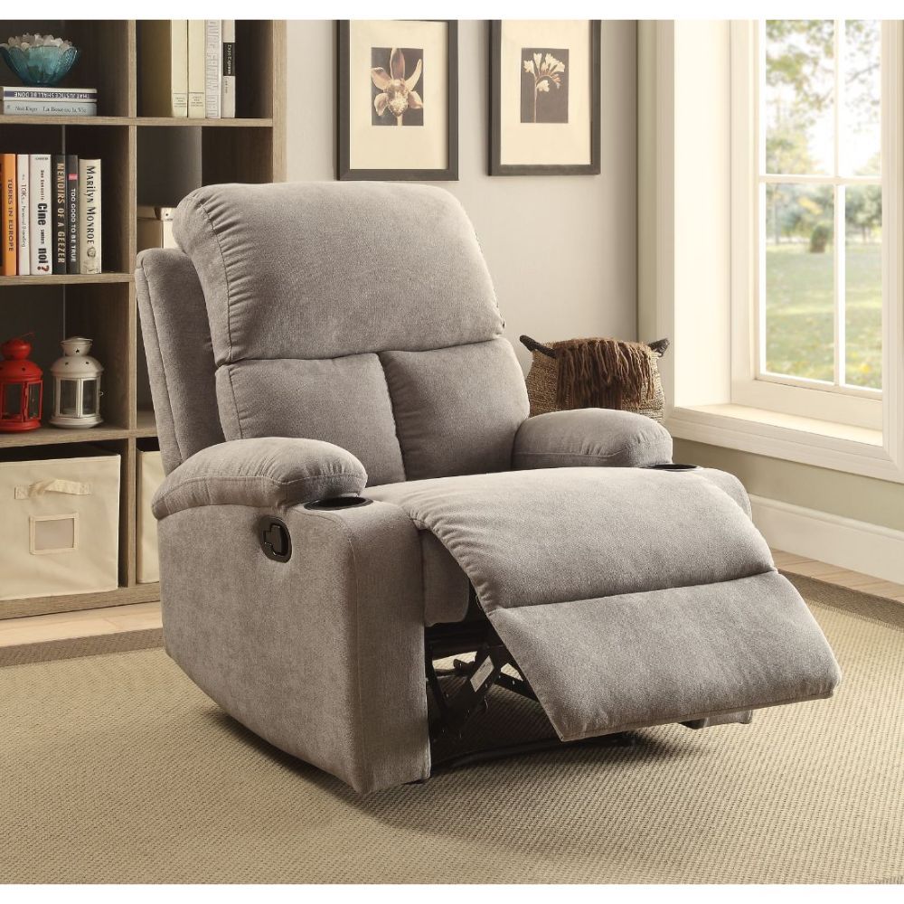 Rosia - Motion Recliner - Gray Linen, dark gray, view 2
