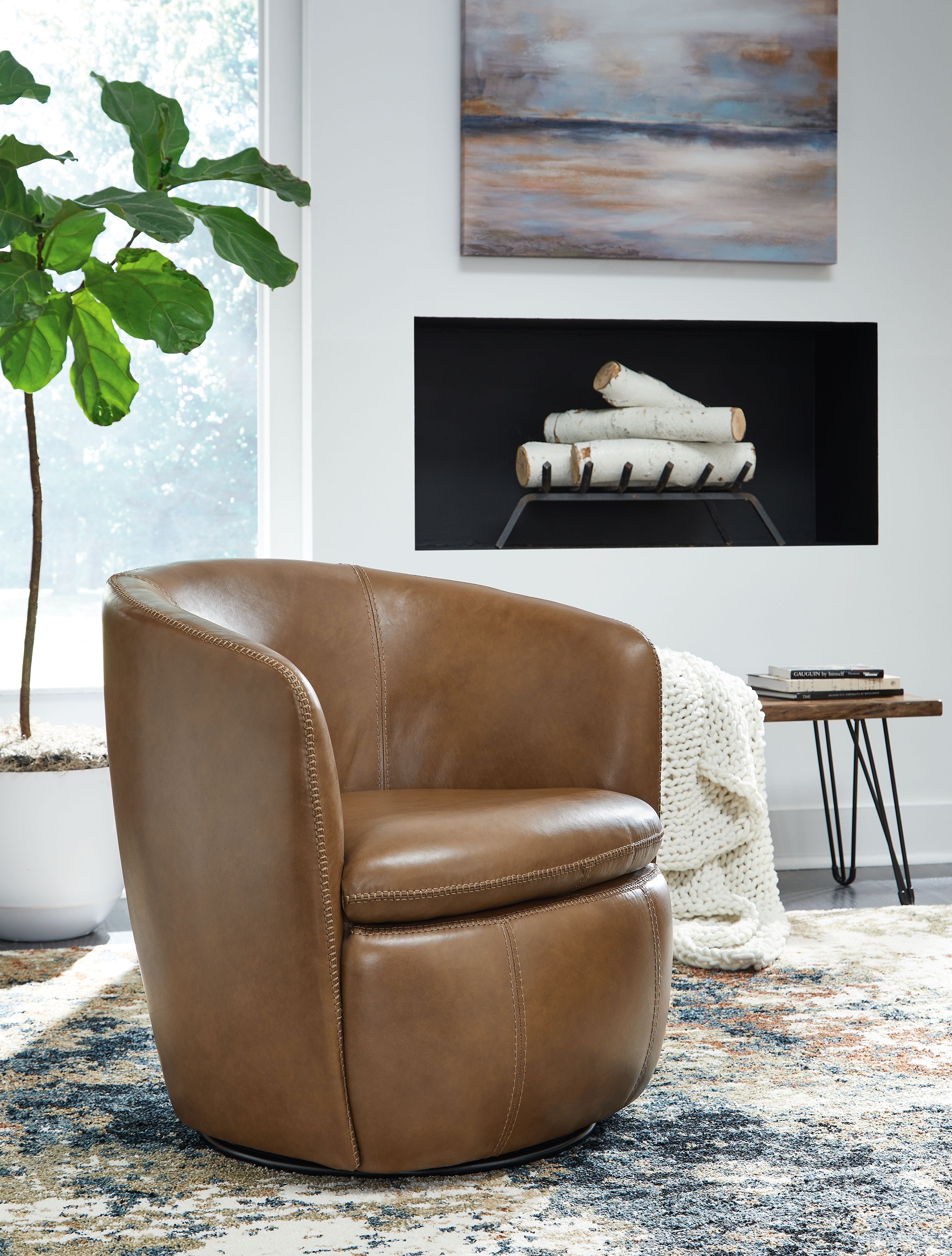 Ashley Furniture Kierreys - Swivel Chair - Caramel - Image 2