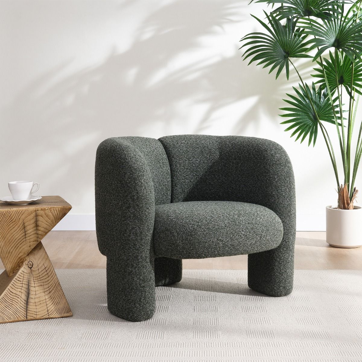 Pemba - Accent Chair - Green Tweed, green
