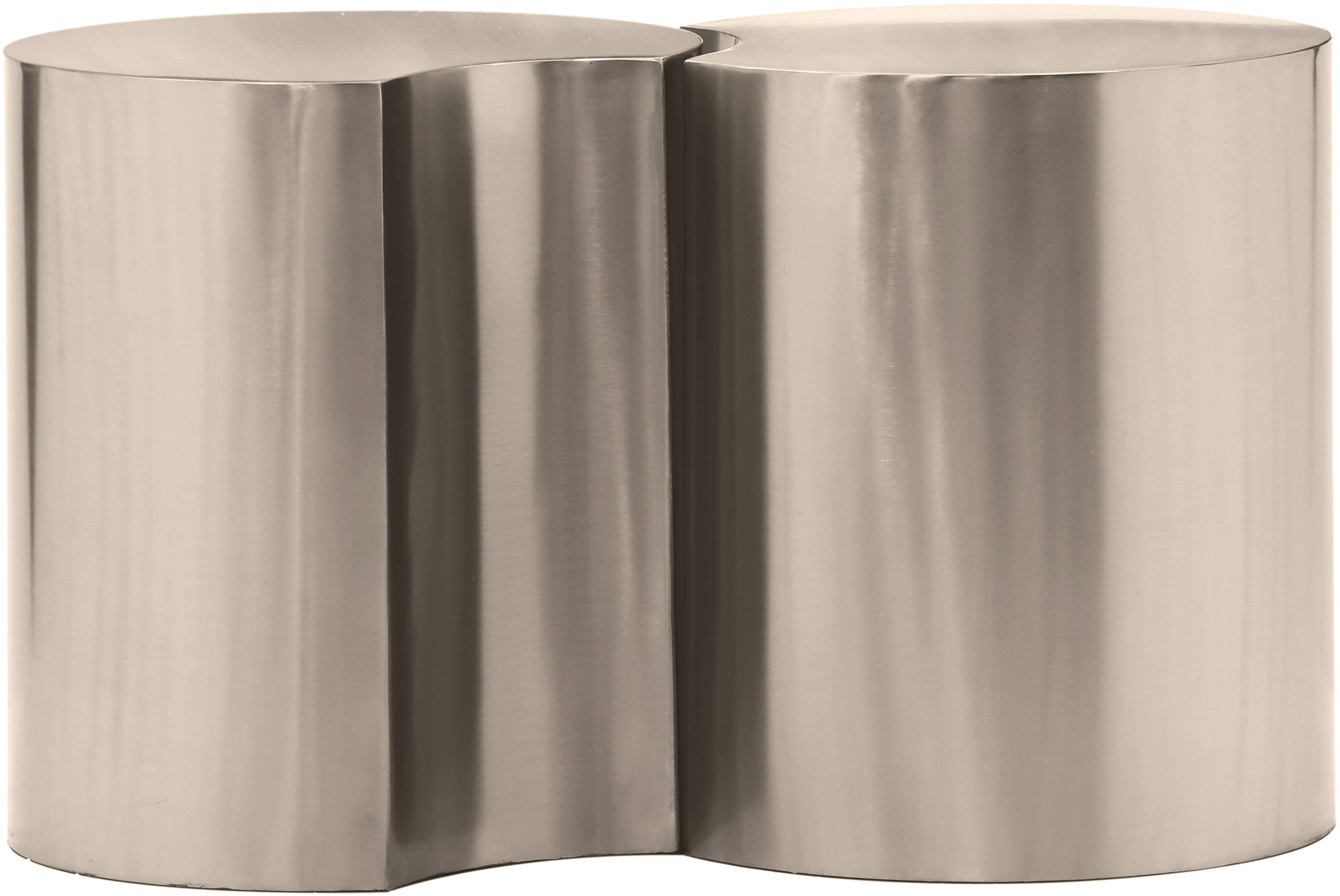 Dimple - 16" 2 Piece Modular End Table - Silver