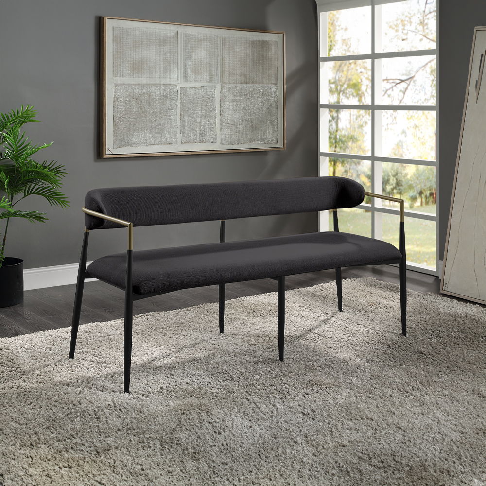 Jaramillo - Bench - Beige Chenille & Black, black