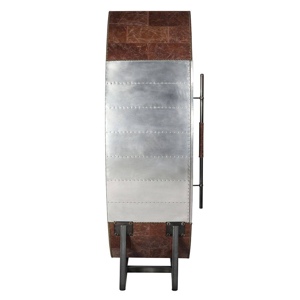 Brancaster - Wine Cooler - Retro Brown Top Grain Leather & Aluminum, light brown, view 3