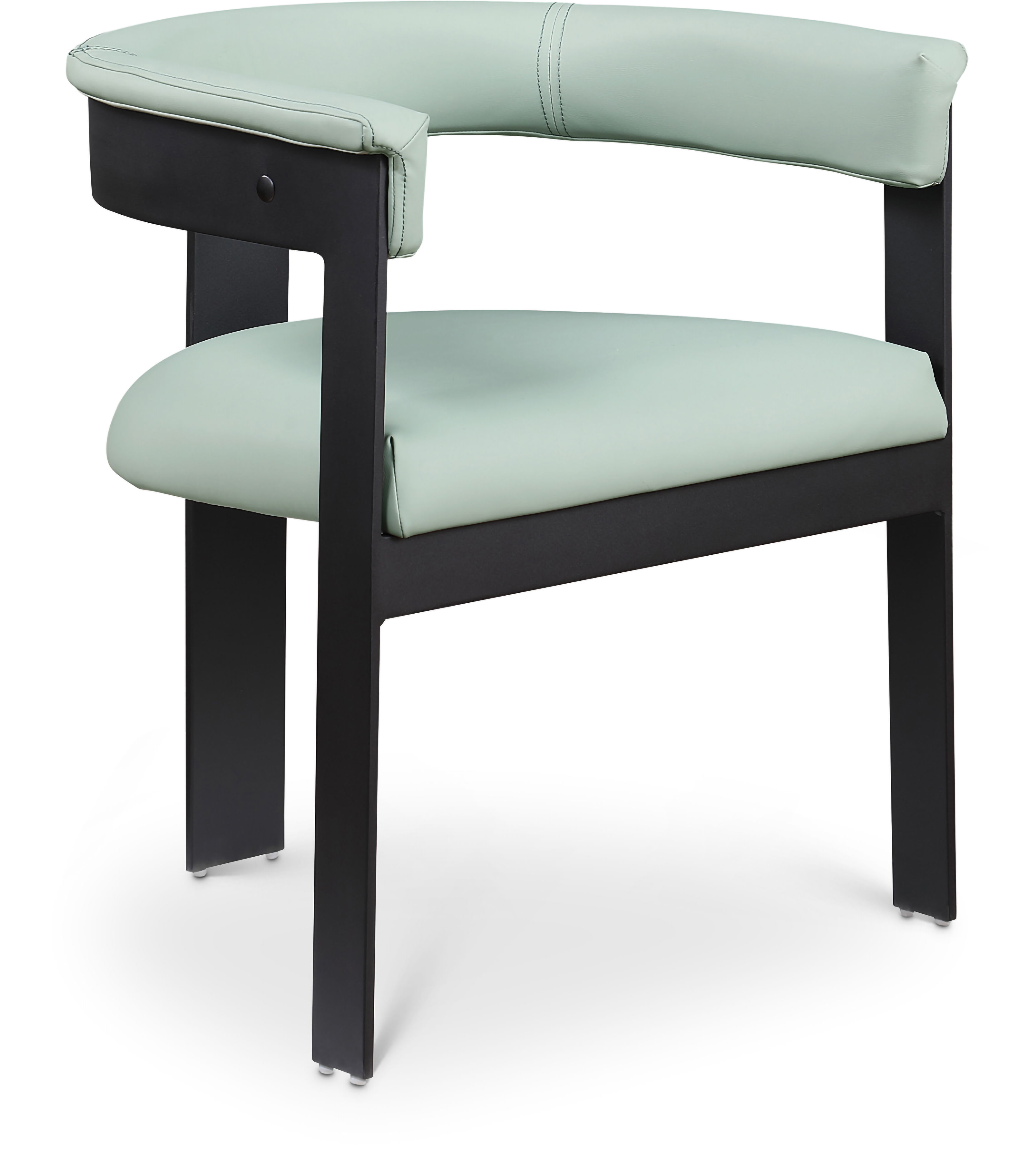 Romeo - Faux Leather Dining Chair With Black Base (Set of 2) - Mint Green