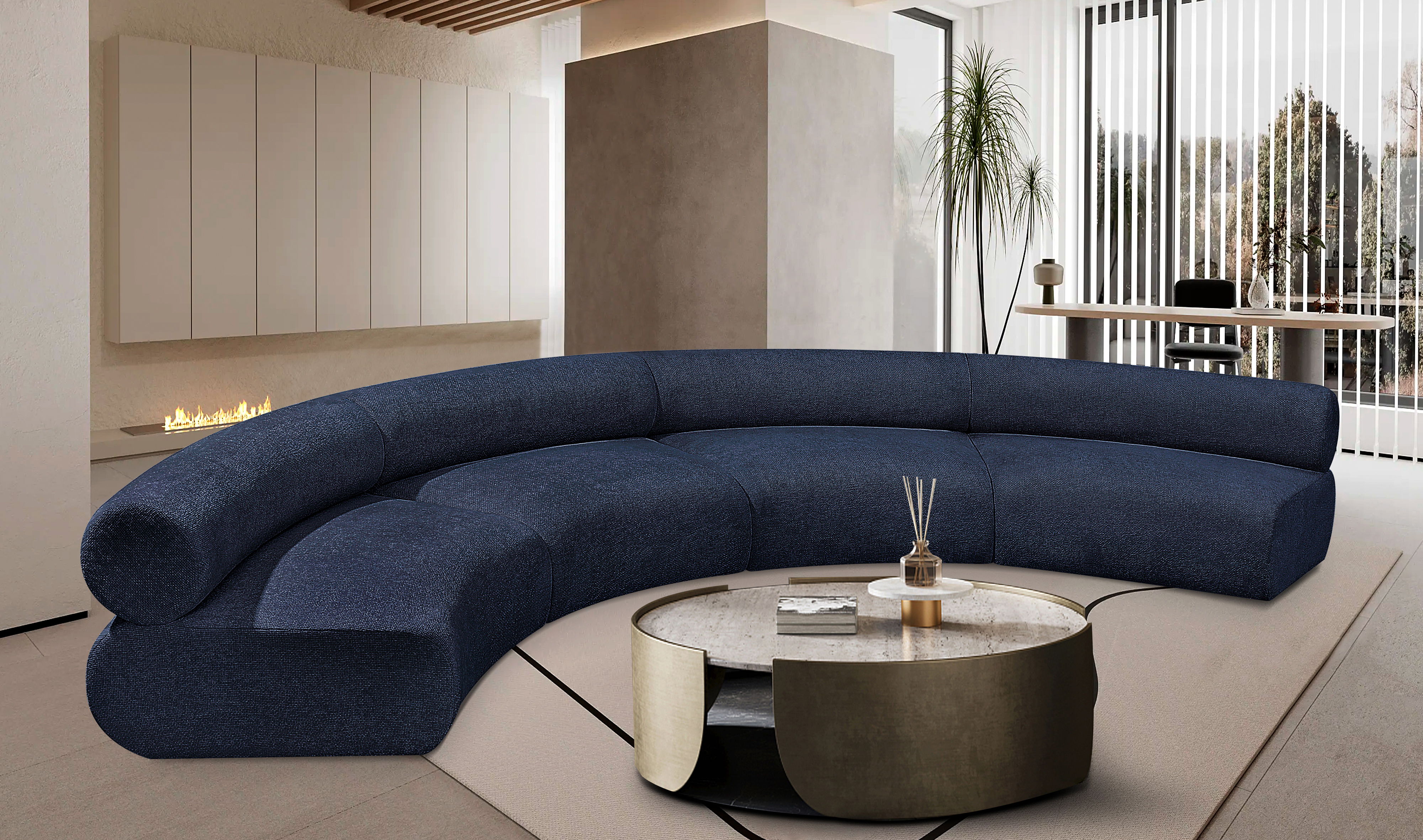 Bale - 4 Piece Modular U-Shaped Sofa - Navy