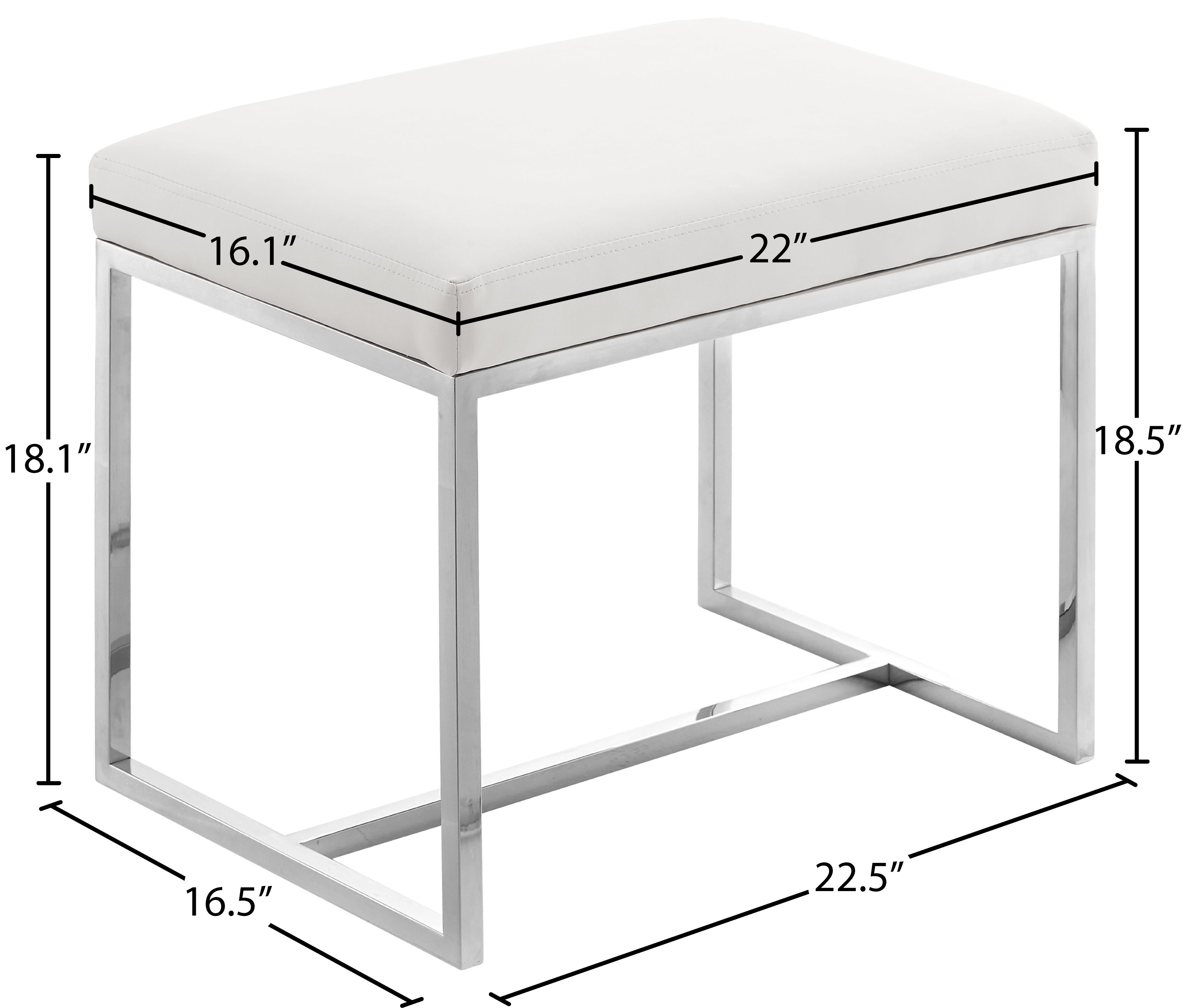 Monroe - Ottoman / Stool - Chrome