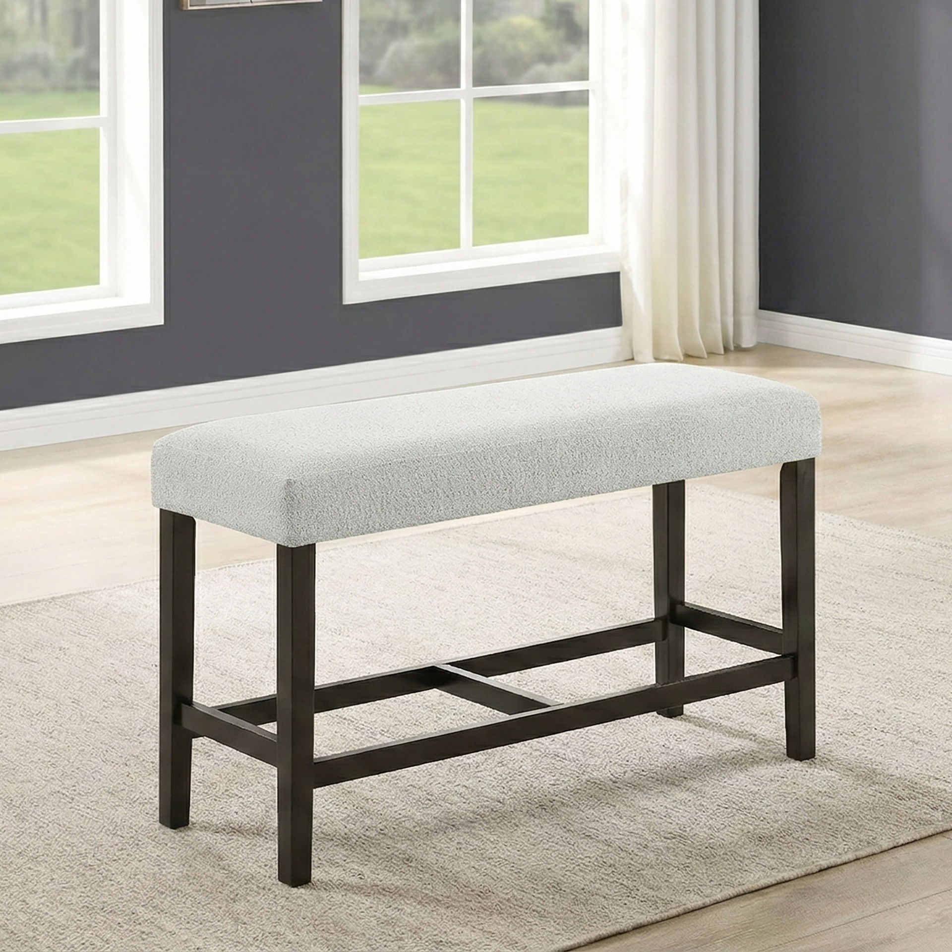 Carissa - Counter Bench - Stone, light gray
