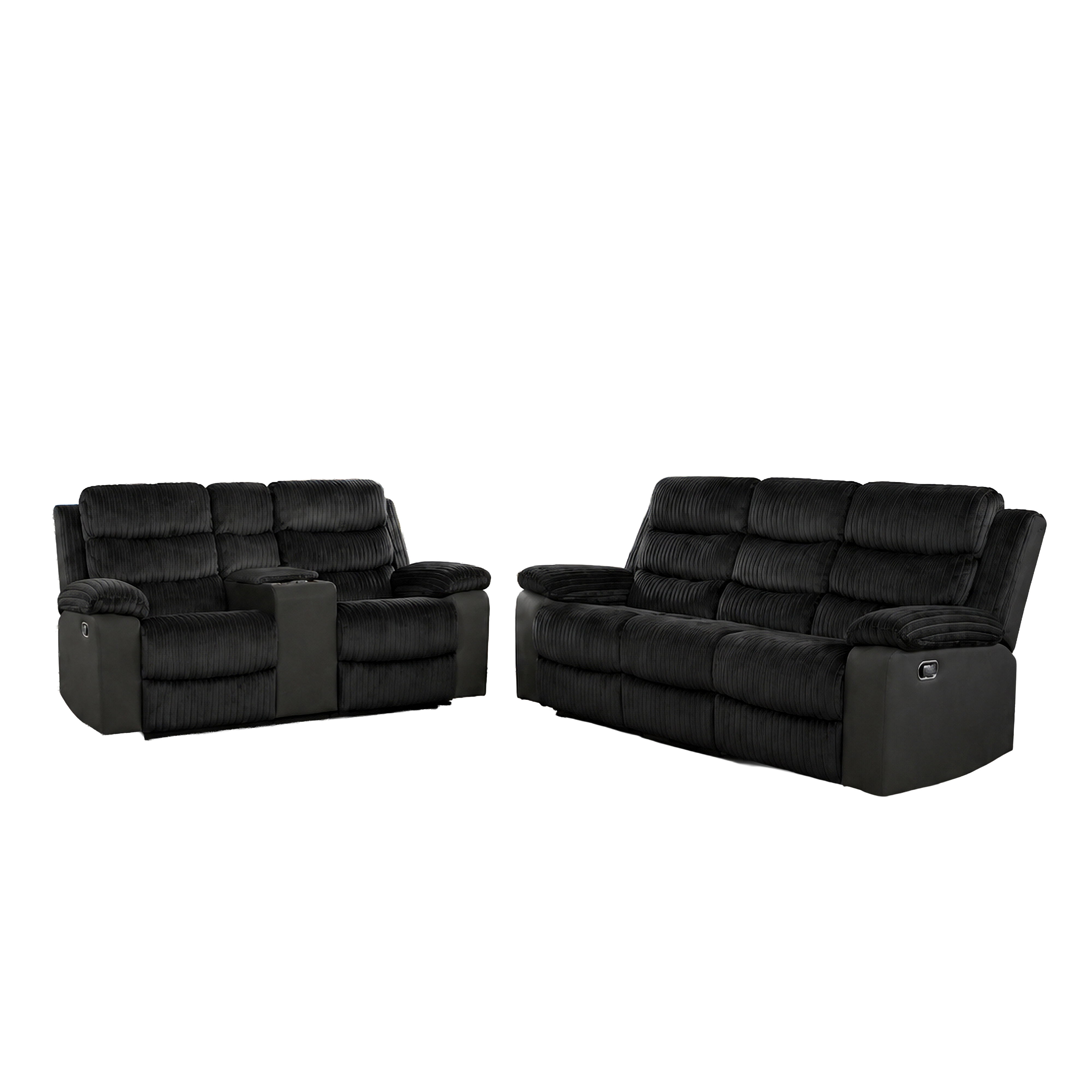 Willow - 2 Piece Sofa & Loveseat - Black