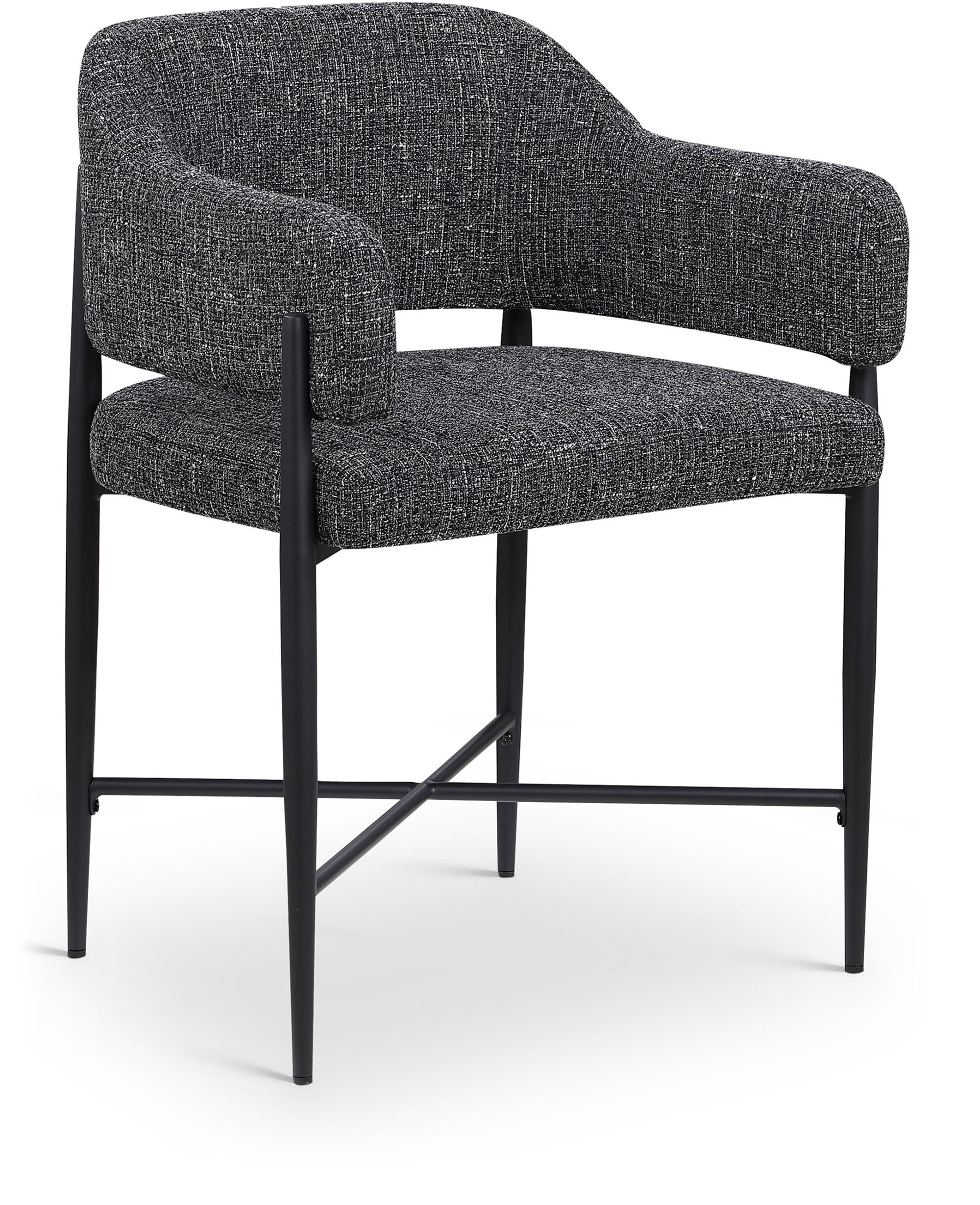 Dame - Fabric Upholstered Dining Chair (Set of 2) - Black