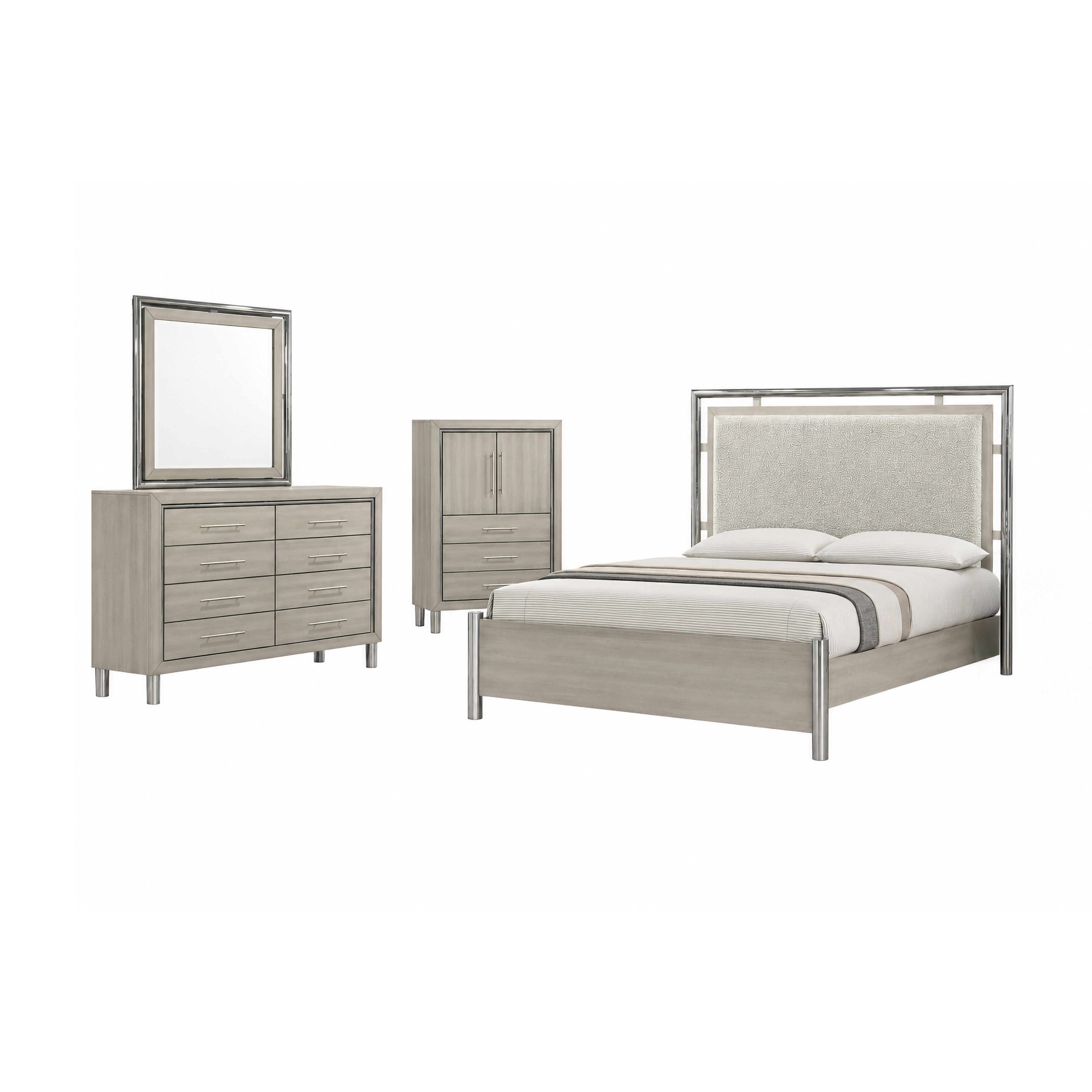 California King · 4 Pc · Bed, Dresser, Mirror, Chest