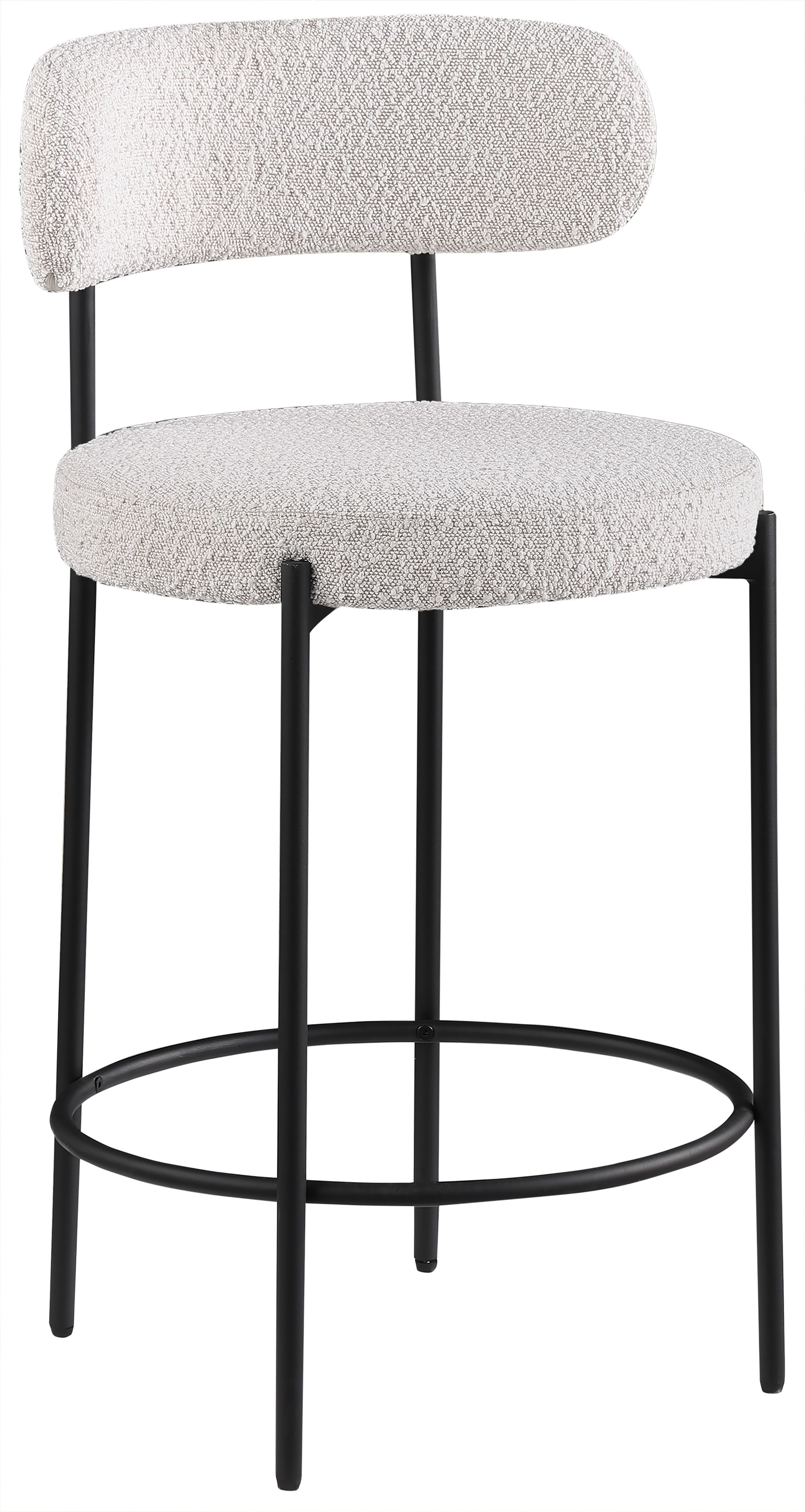 Beacon - Boucle Fabric Stool (Set of 2) - Cream