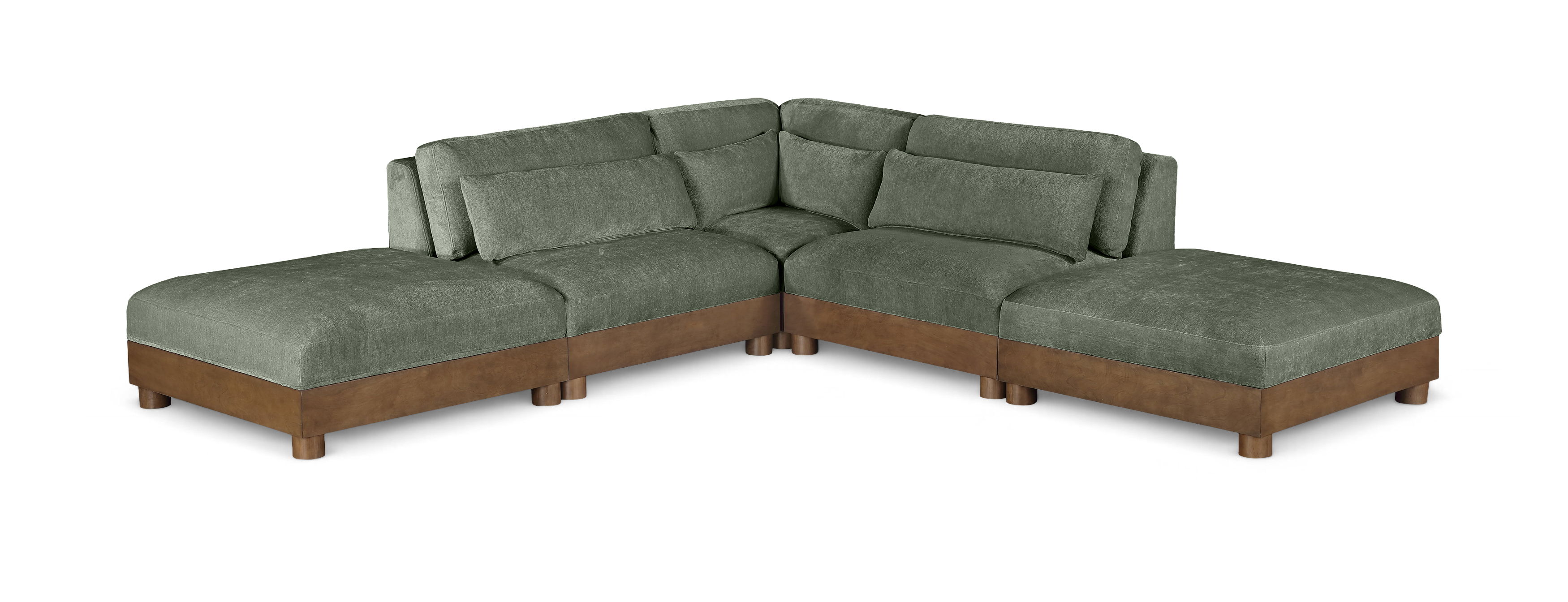 5 Pc · 2 Armless Chairs, 1 Corner Chair, 2 Ottomans