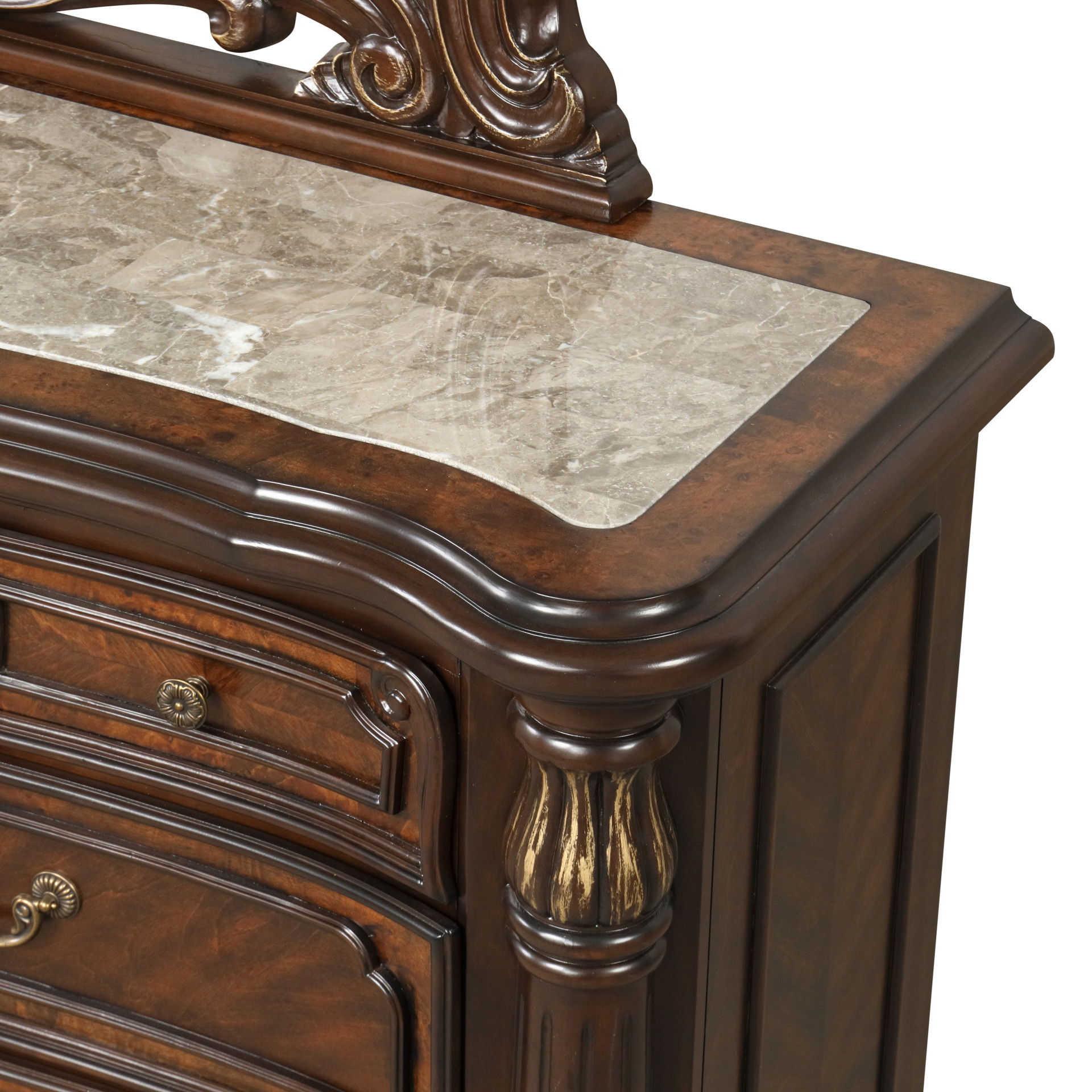 Bella Notte - Dresser Mirror - Mahogany Brown, light brown, view 7