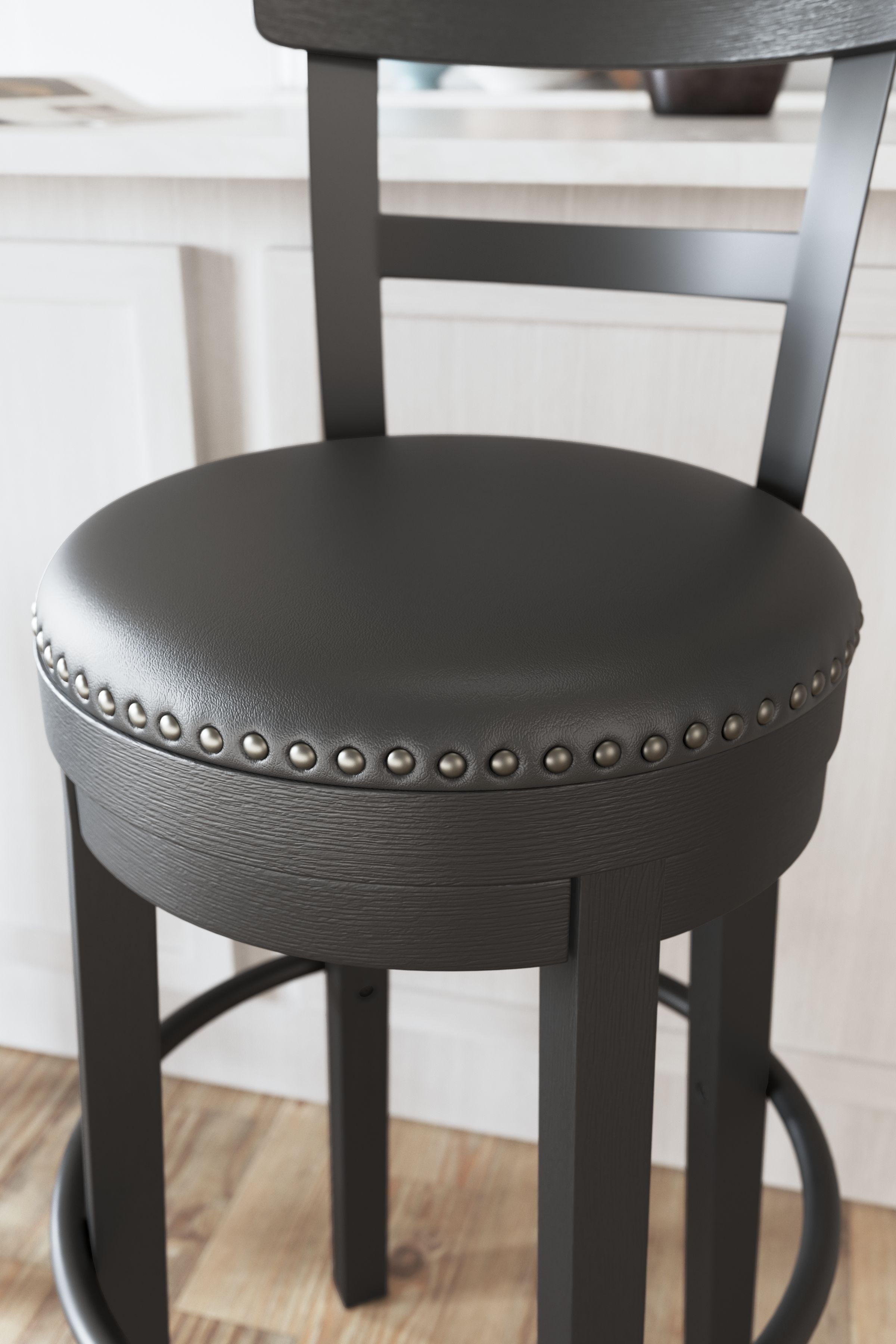Ashley Furniture Valebeck - Tall UPH Swivel Barstool - Black - Image 10