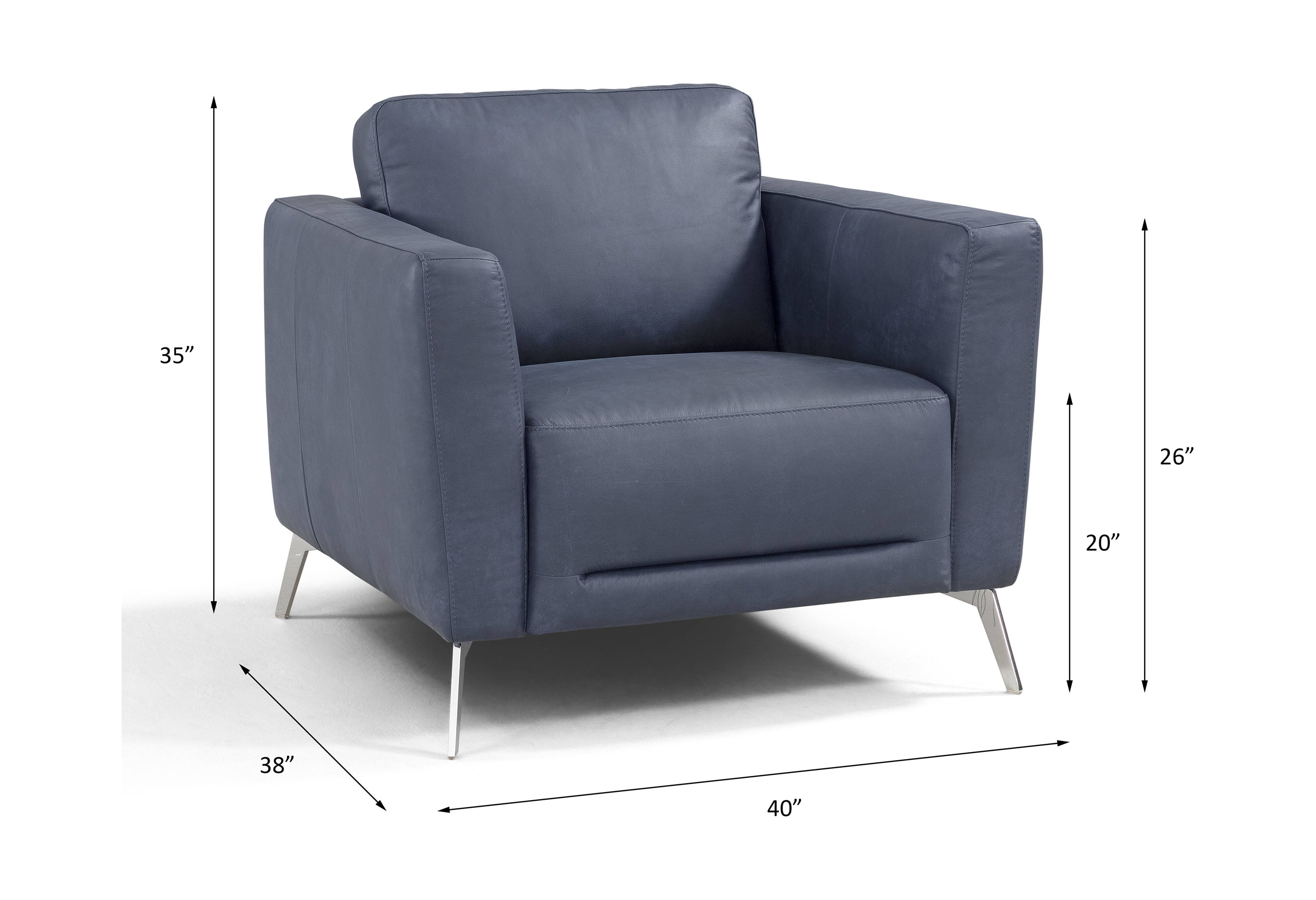 Astonic - Chair - Blue Leather, blue, view 3