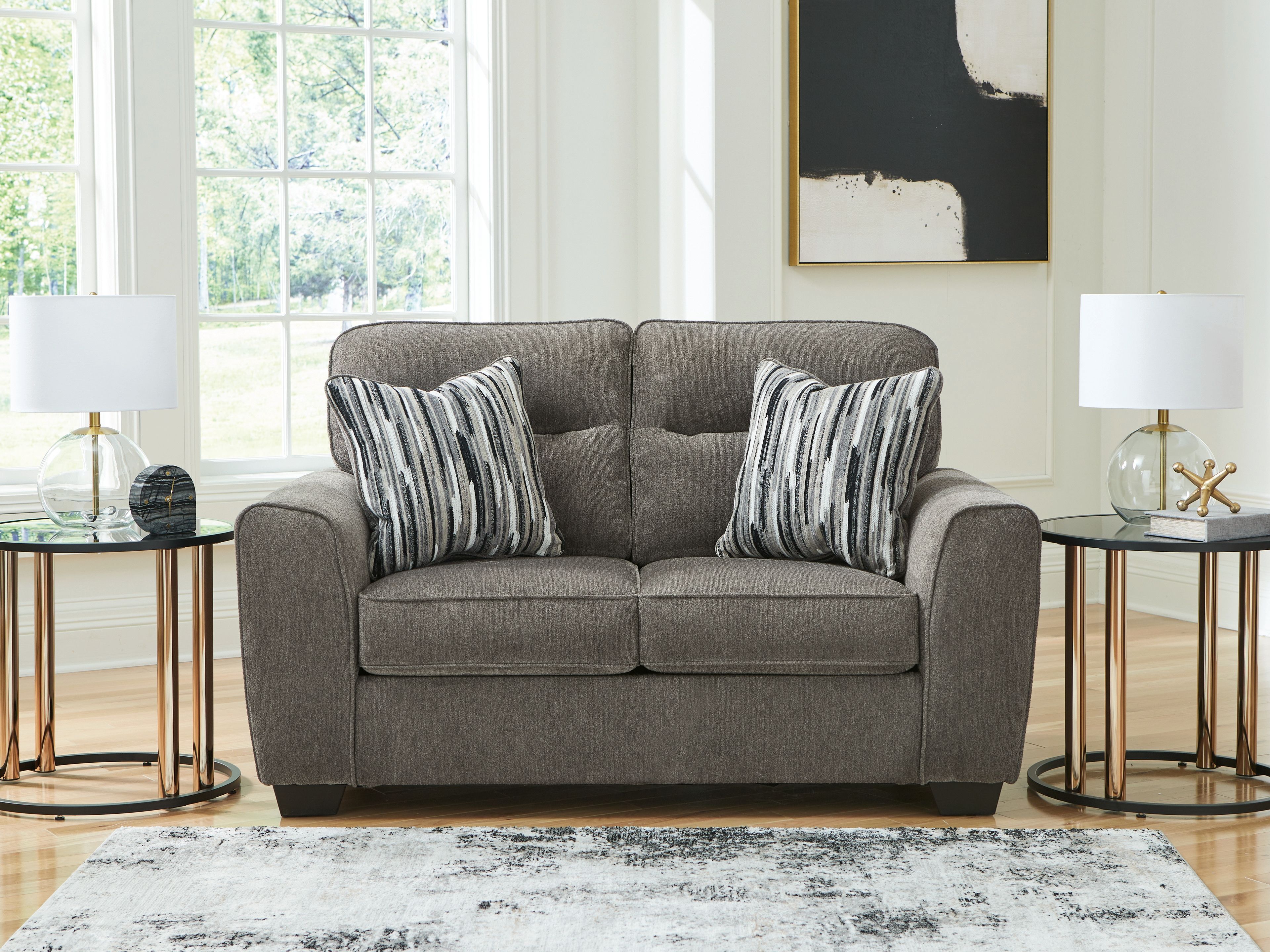 Ashley Furniture Olten - Loveseat - Graphite - Image 2