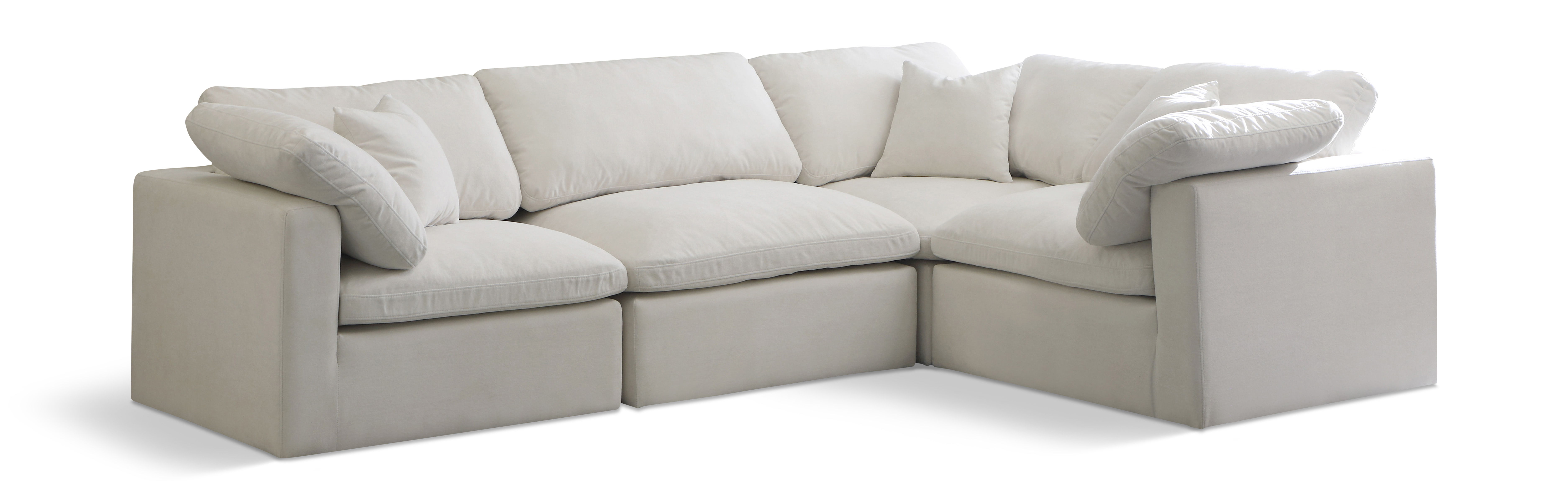 Plush - 4 Piece Modular Sectional - Cream