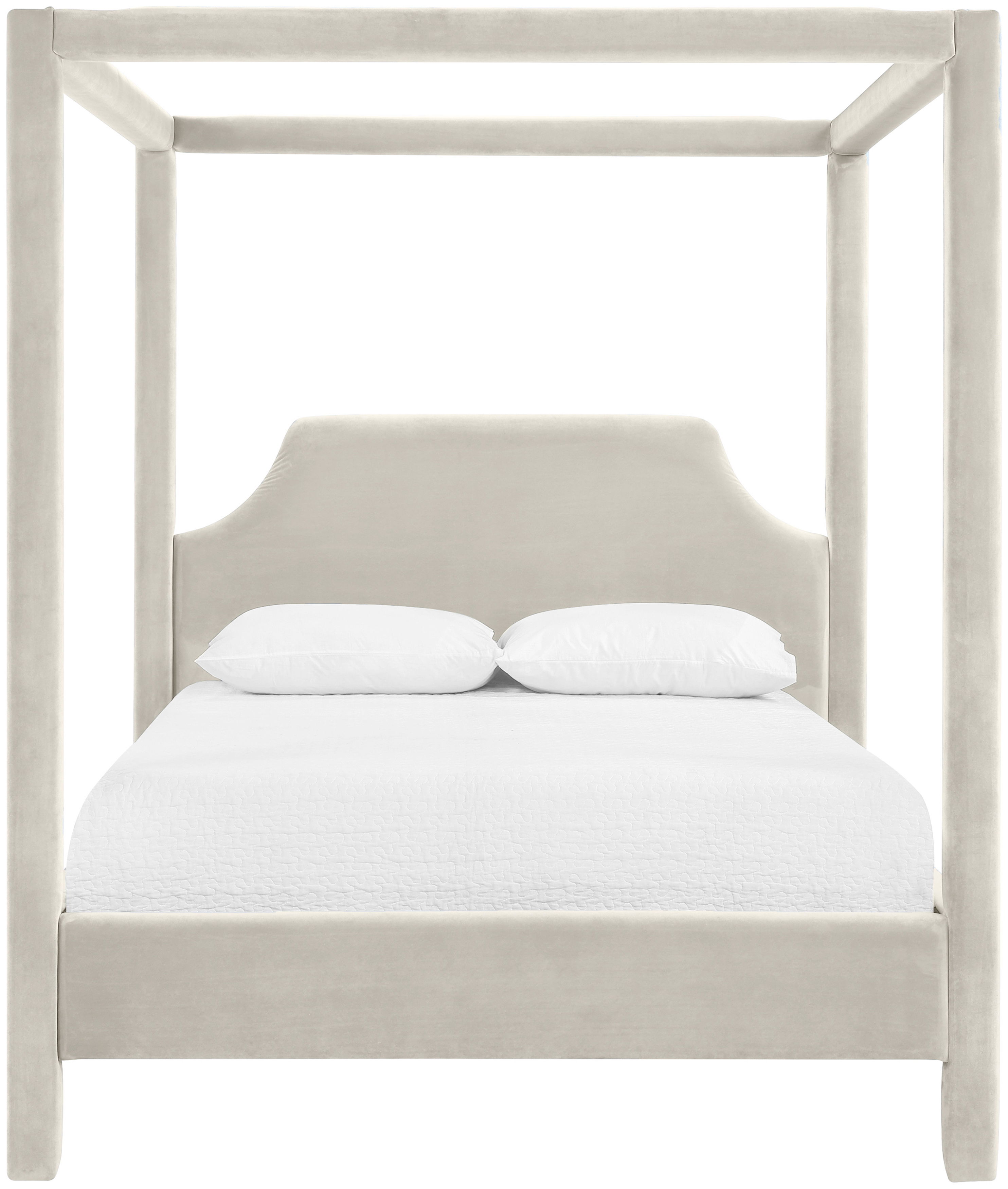 Dawson - Velvet Upholstered Queen Bed - Cream