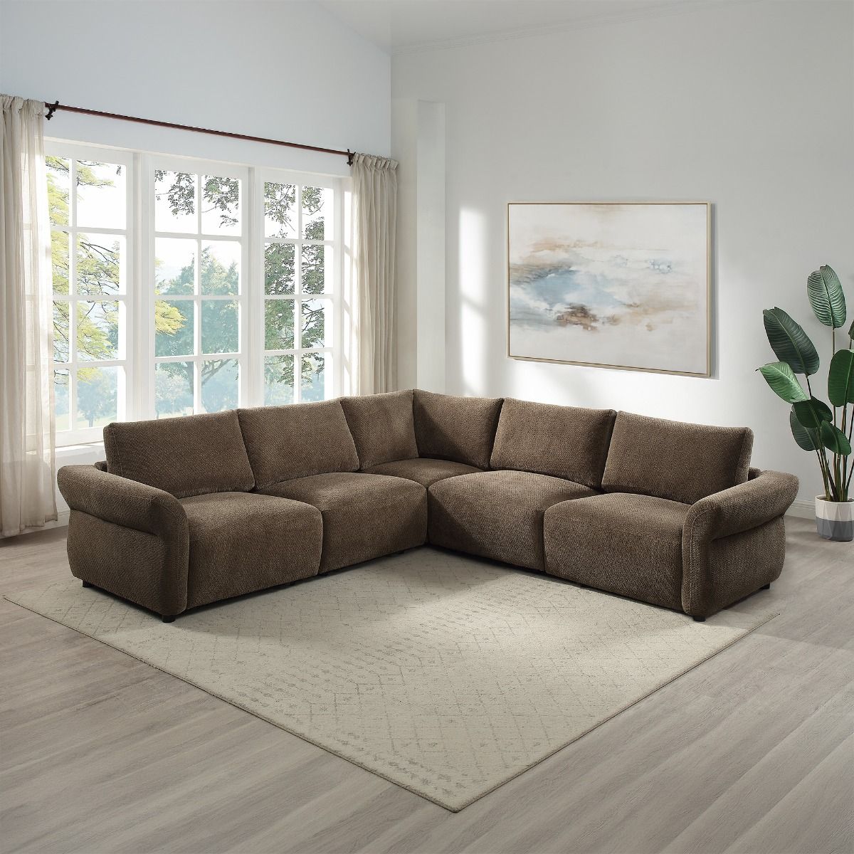 Theodore - Modular Wedge - Brown Chenille, dark brown
