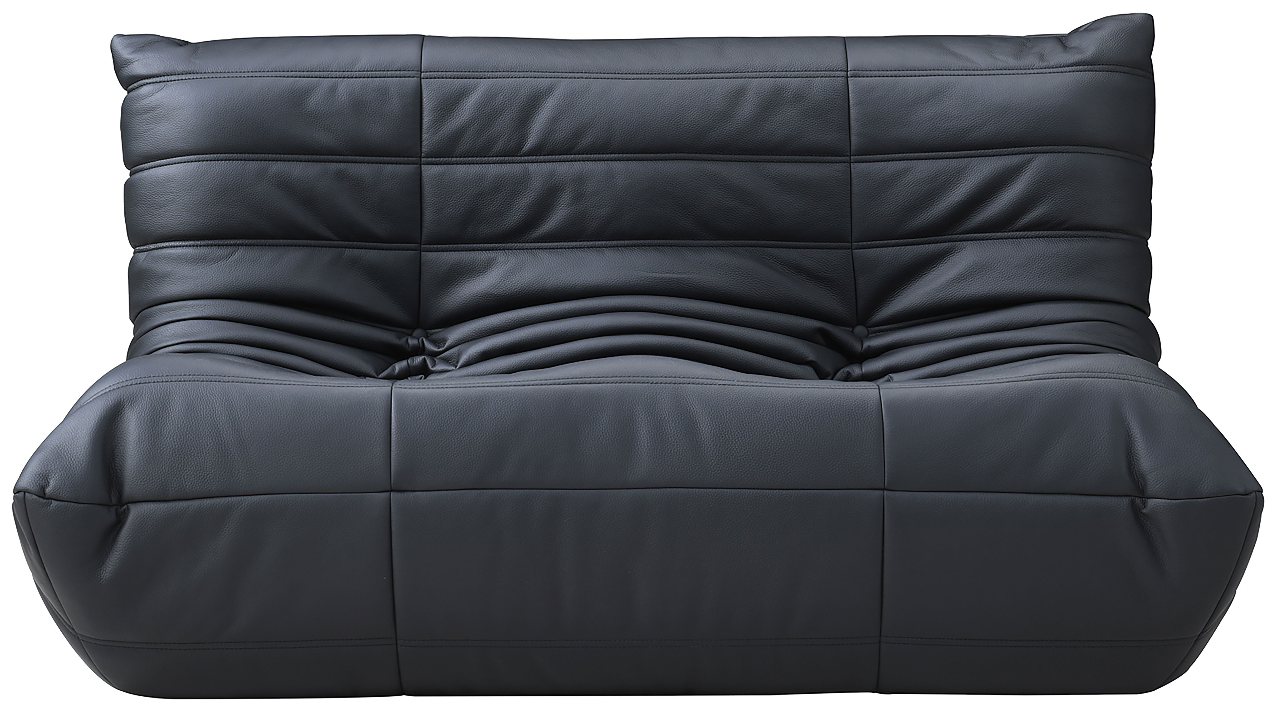 Relax - Vegan Leather 54.75" Upholstered Loveseat - Black
