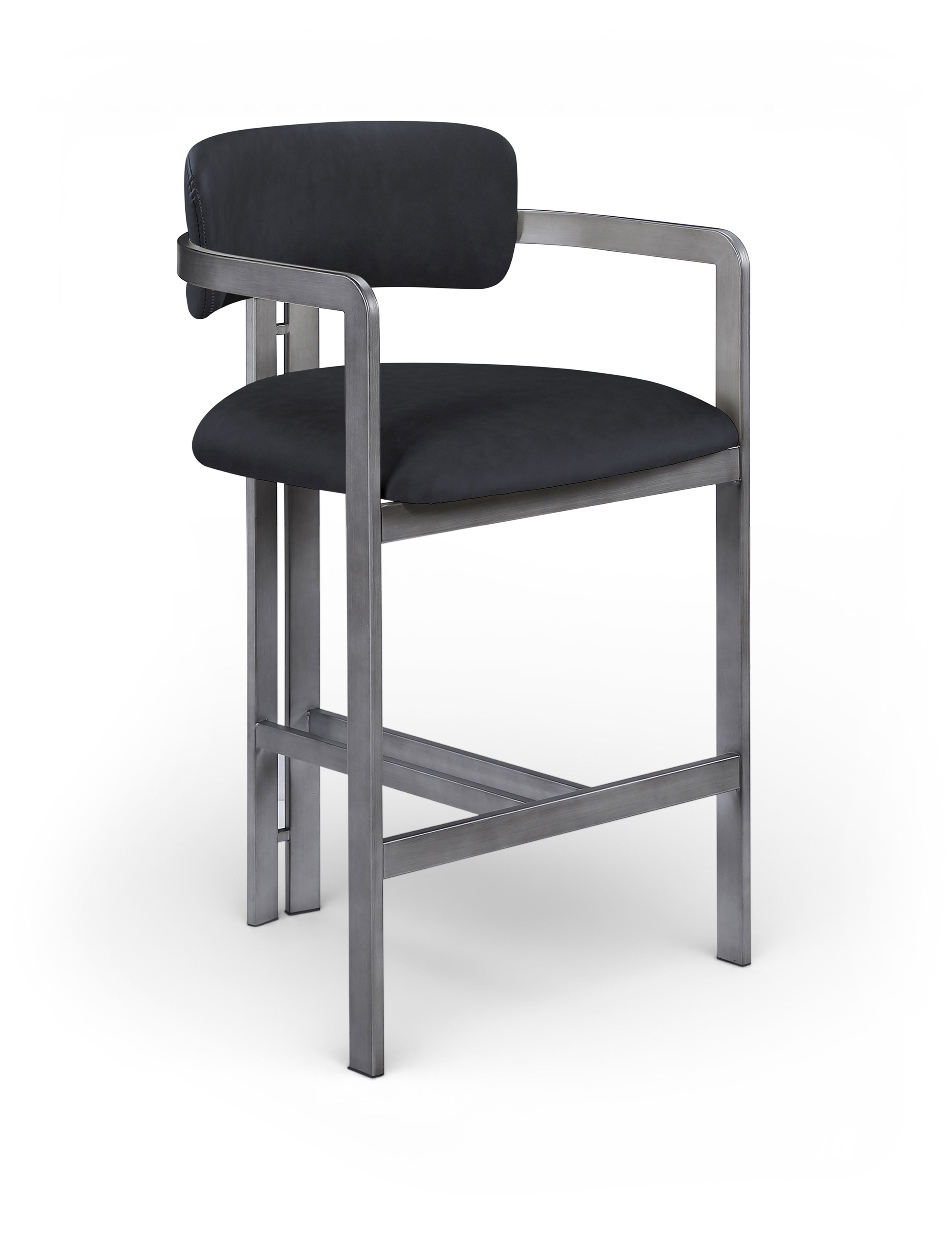 Aurum - Vegan Leather Upholstered Counter Stool - Black