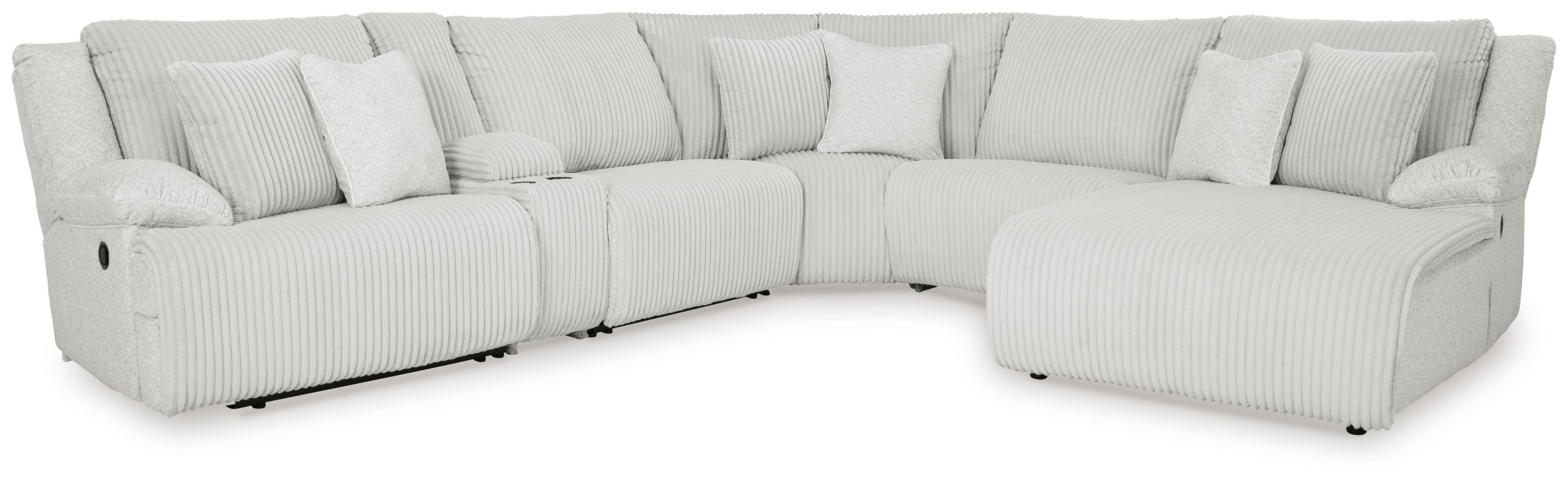 Ashley Furniture Top Tier - 7 Pc. - 6-Piece Reclining Sectional With Raf Chaise, Rocker Recliner - Alloy - Image 6