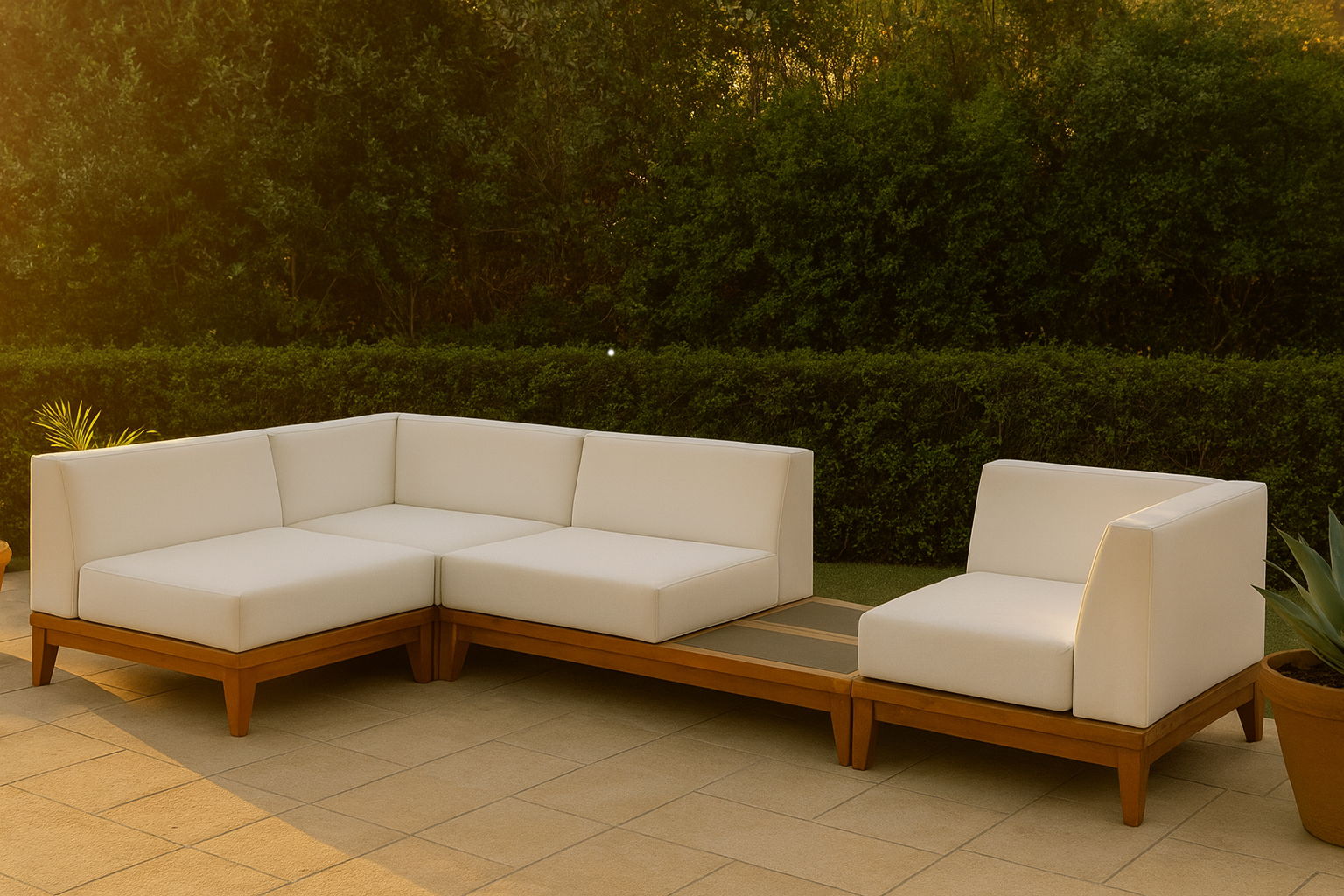 Rio - 4 Piece Modular Sectional - Off White