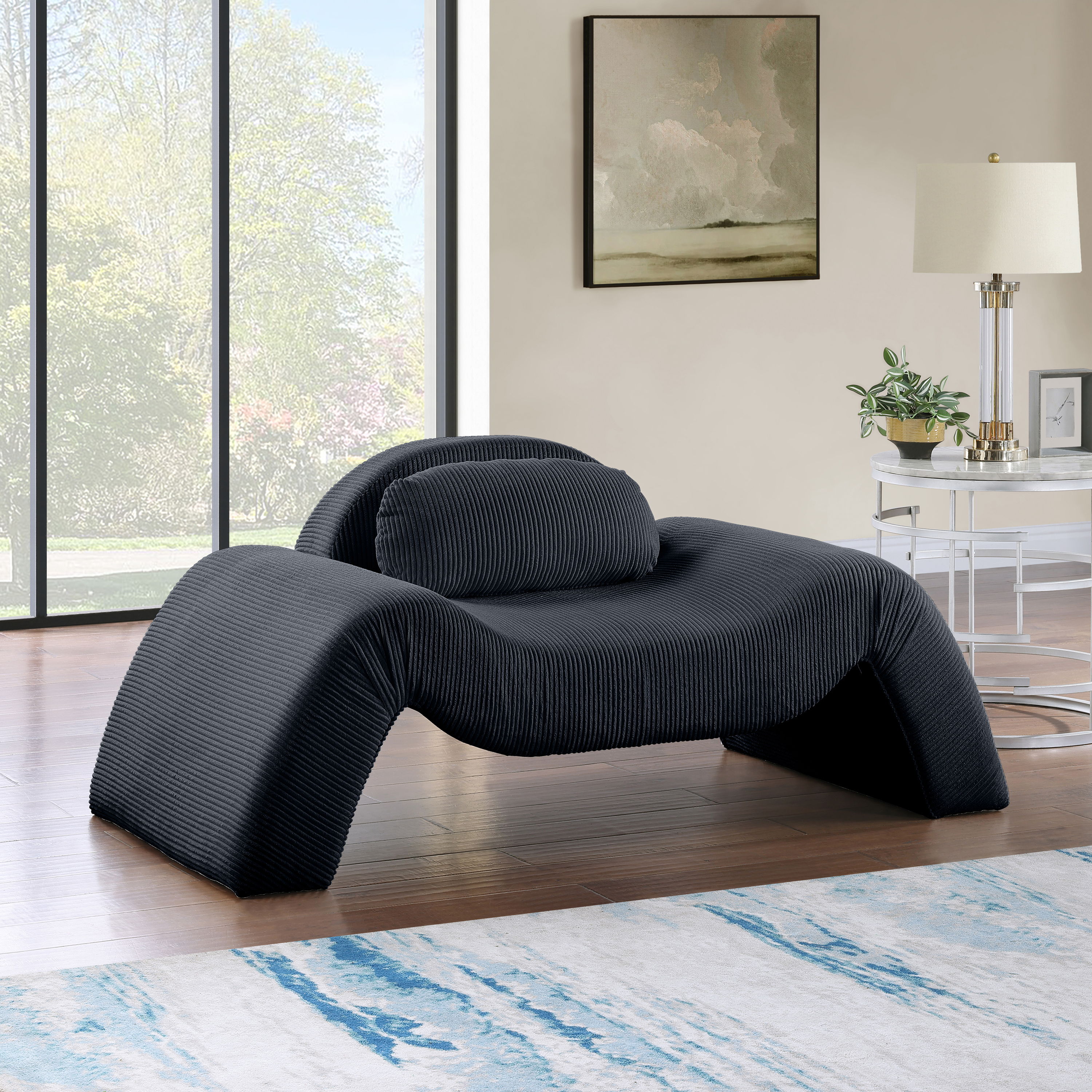 Austin - Corduroy Accent Chair - Black