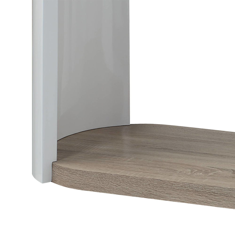 Zoma - Sofa Table - Oak & White High Gloss, white, view 3