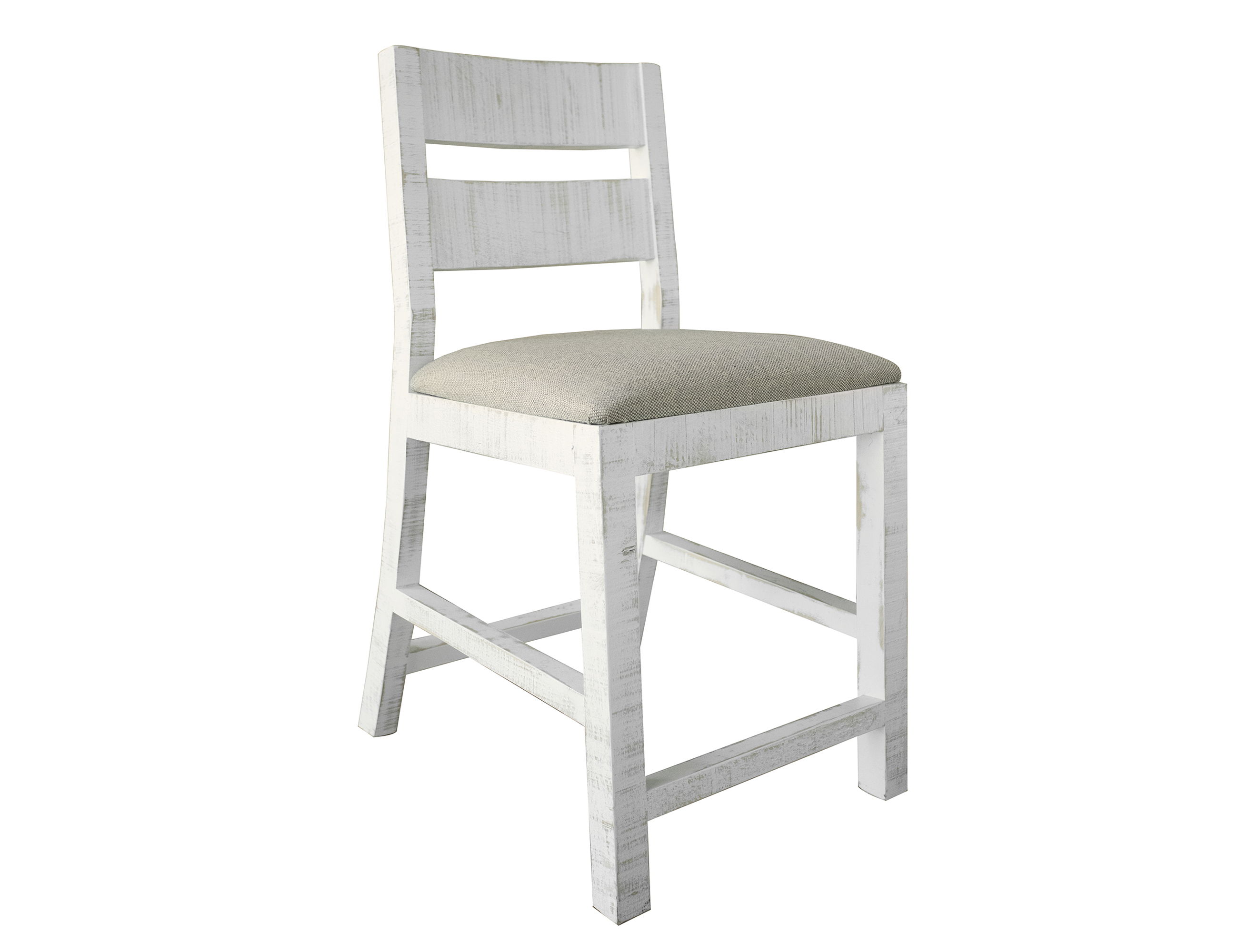 International Furniture Direct Pueblo White - Stool (Set of 2) - Antiqued White